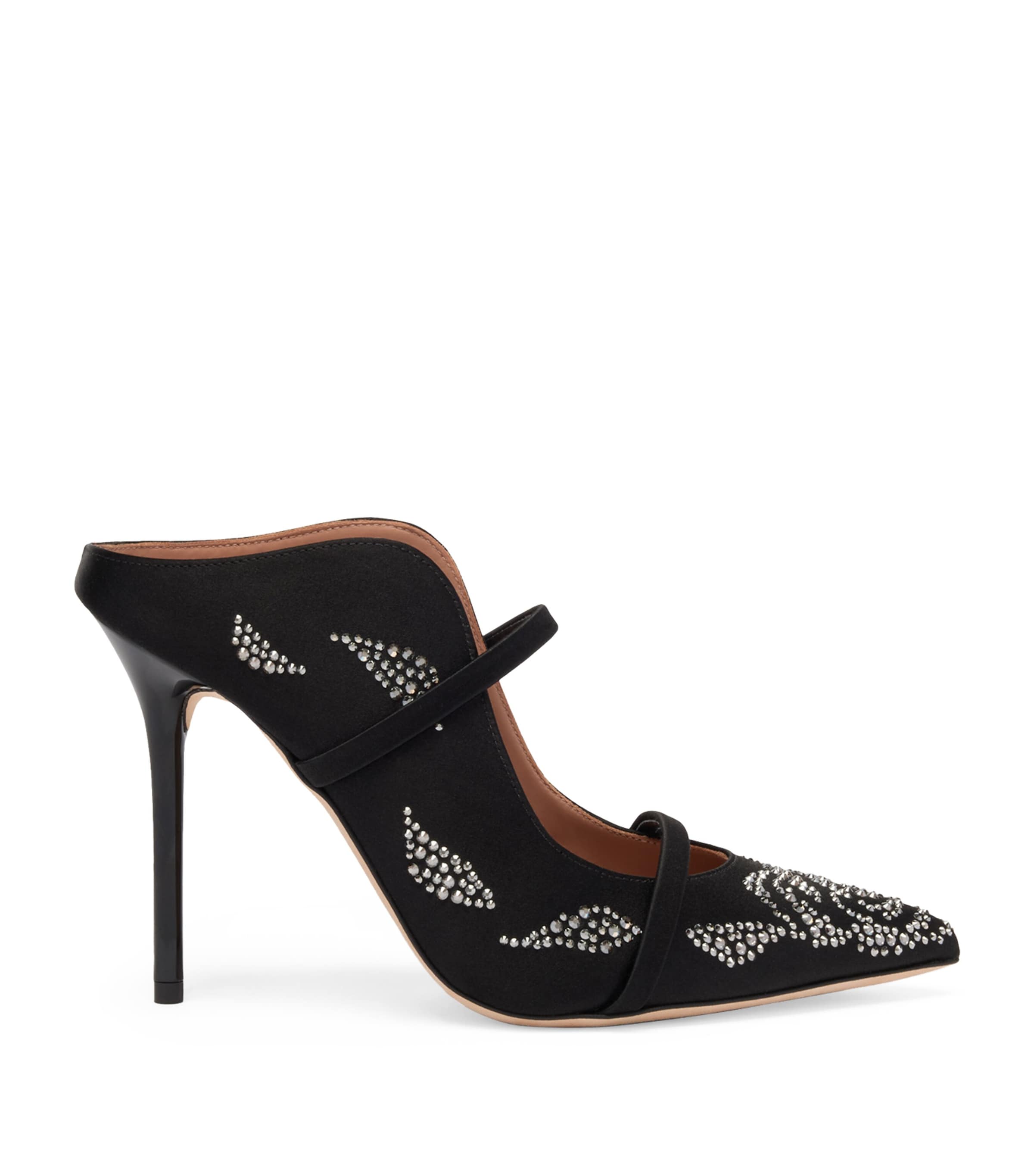 Satin Embellished Maureen Mules 100 BLACK Image 1