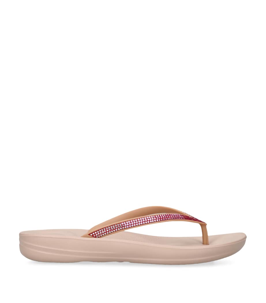 FitFlop Iqushion Sparkle Flip Flops Beige Image 1
