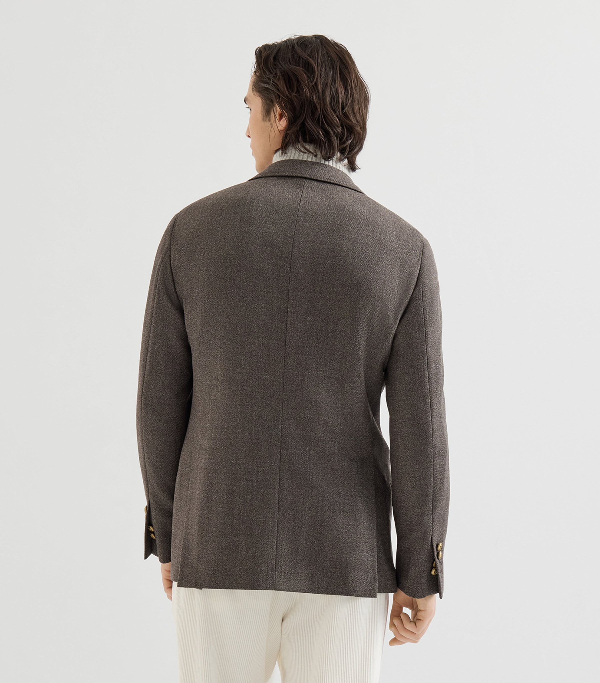 Brunello Cucinelli Mens Virgin Wool Deconstructed Cavallo Blazer Image 5