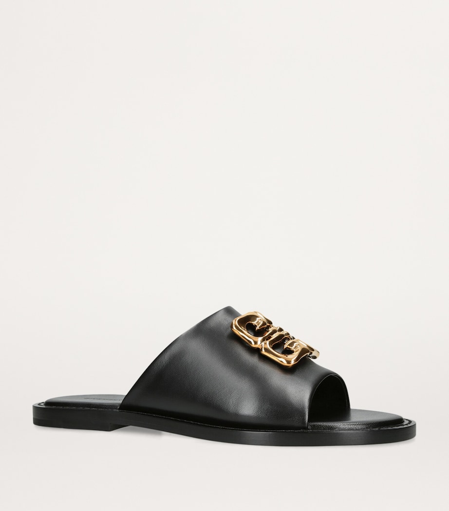 Leather 4G Liquid Sandals BLACK Image 3