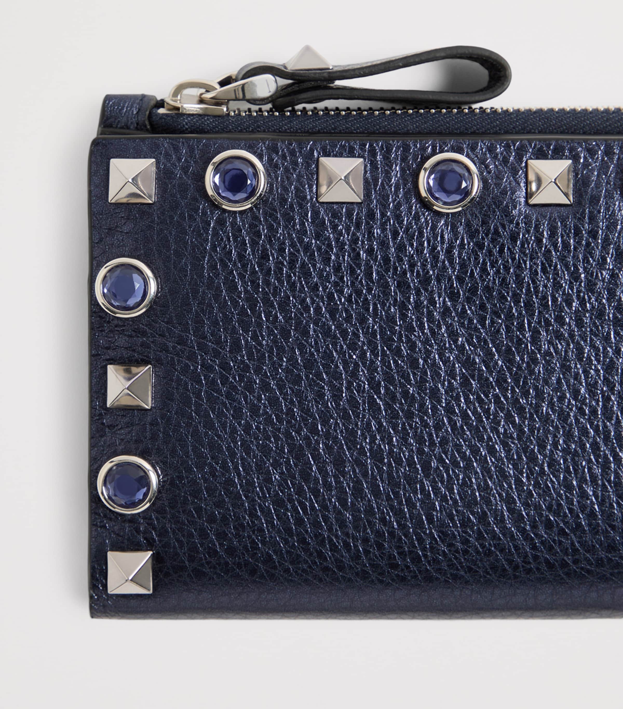 Valentino Garavani Calfskin Embellished Coin and Card Holder Image 5