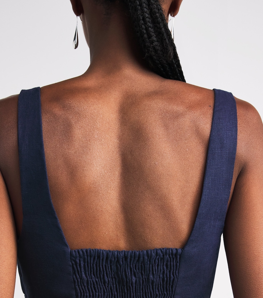 Faithfull The Brand Womens Linen Adalee Midi Dress Navy Image 5