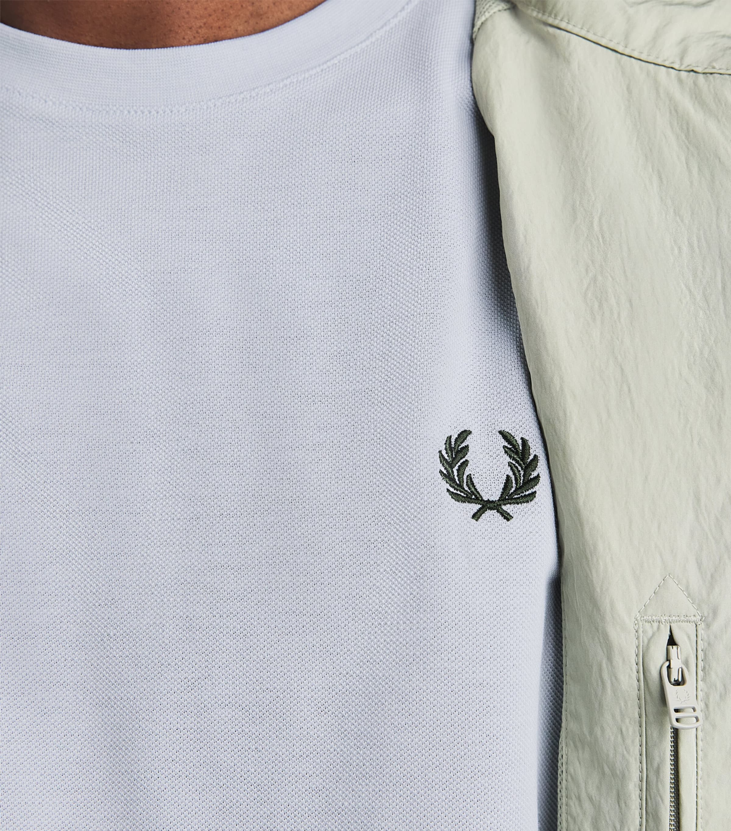 Fred Perry Mens Cotton Twin Tipped T-Shirt Dusky Blue Image 3