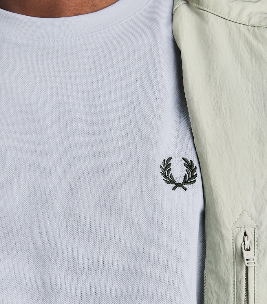 Fred Perry Mens Cotton Twin Tipped T-Shirt Dusky Blue Image 3
