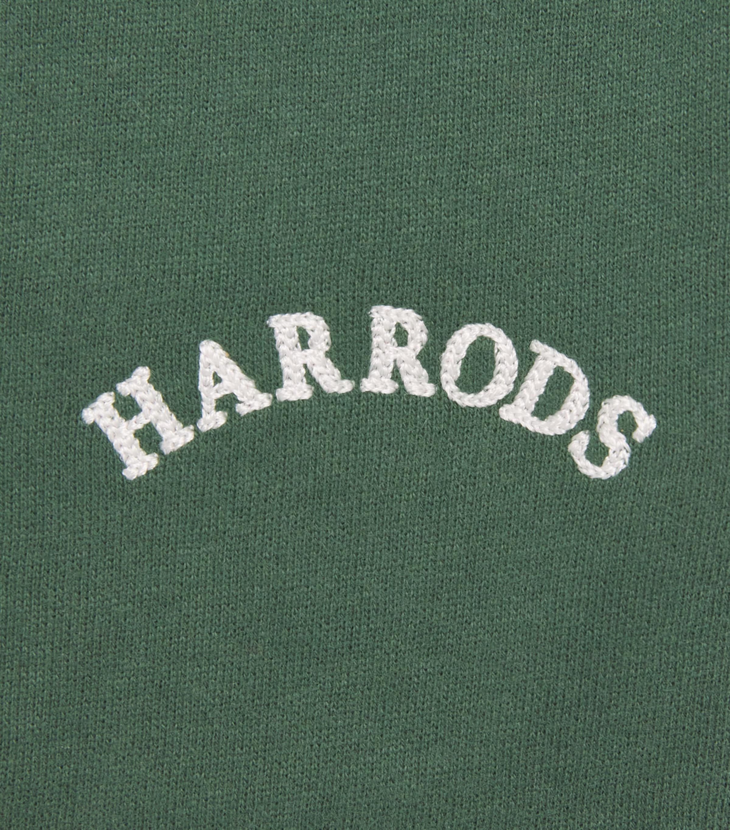 Harrods Cotton Jersey Embroidered Sweatpants Green Image 3