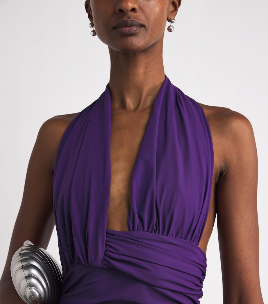Plunge-Neck Onda Maxi Dress VIOLA Image 6
