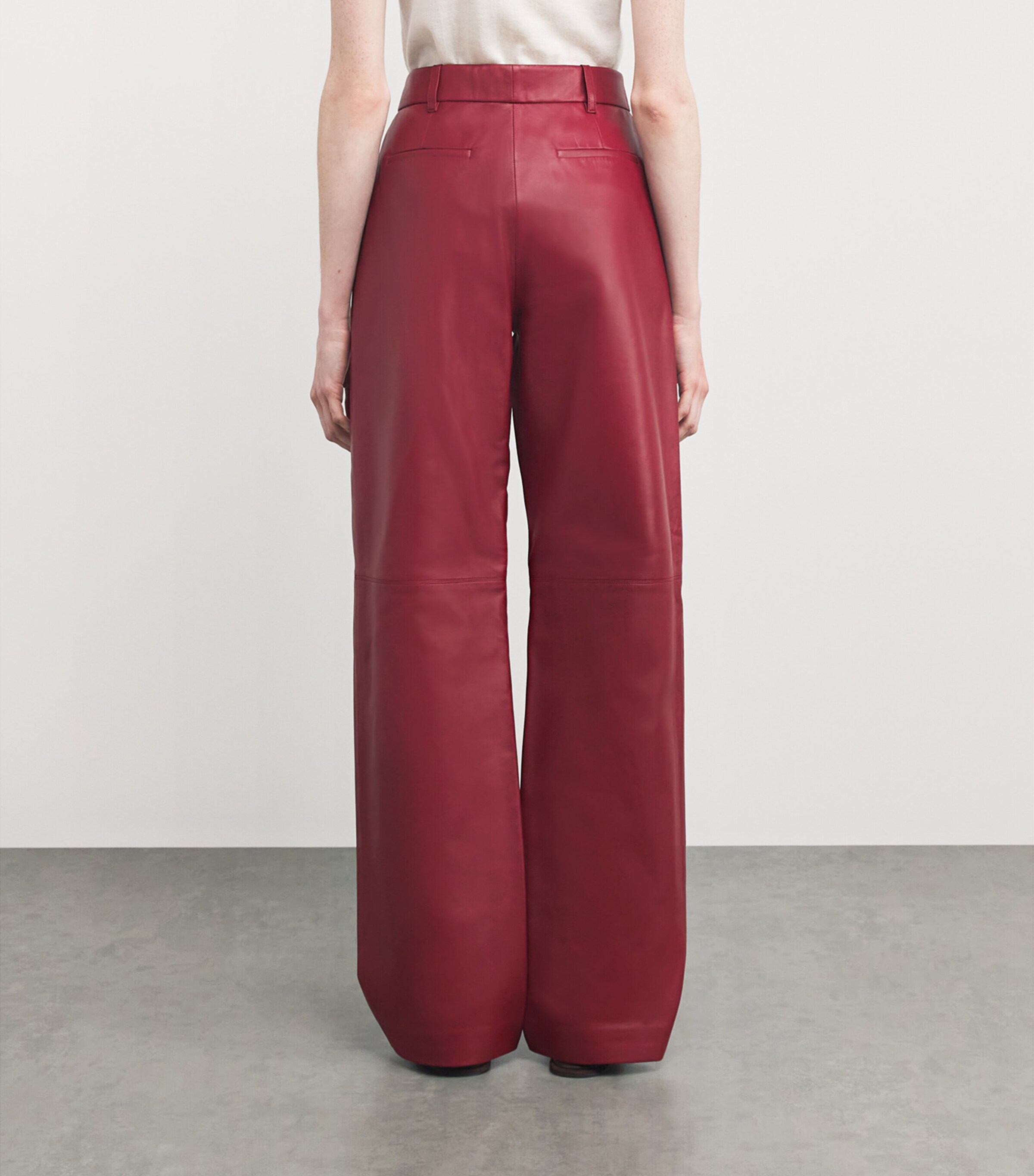 CAMILLA AND MARC Womens Leather Selita Trousers Garnet Red Image 4