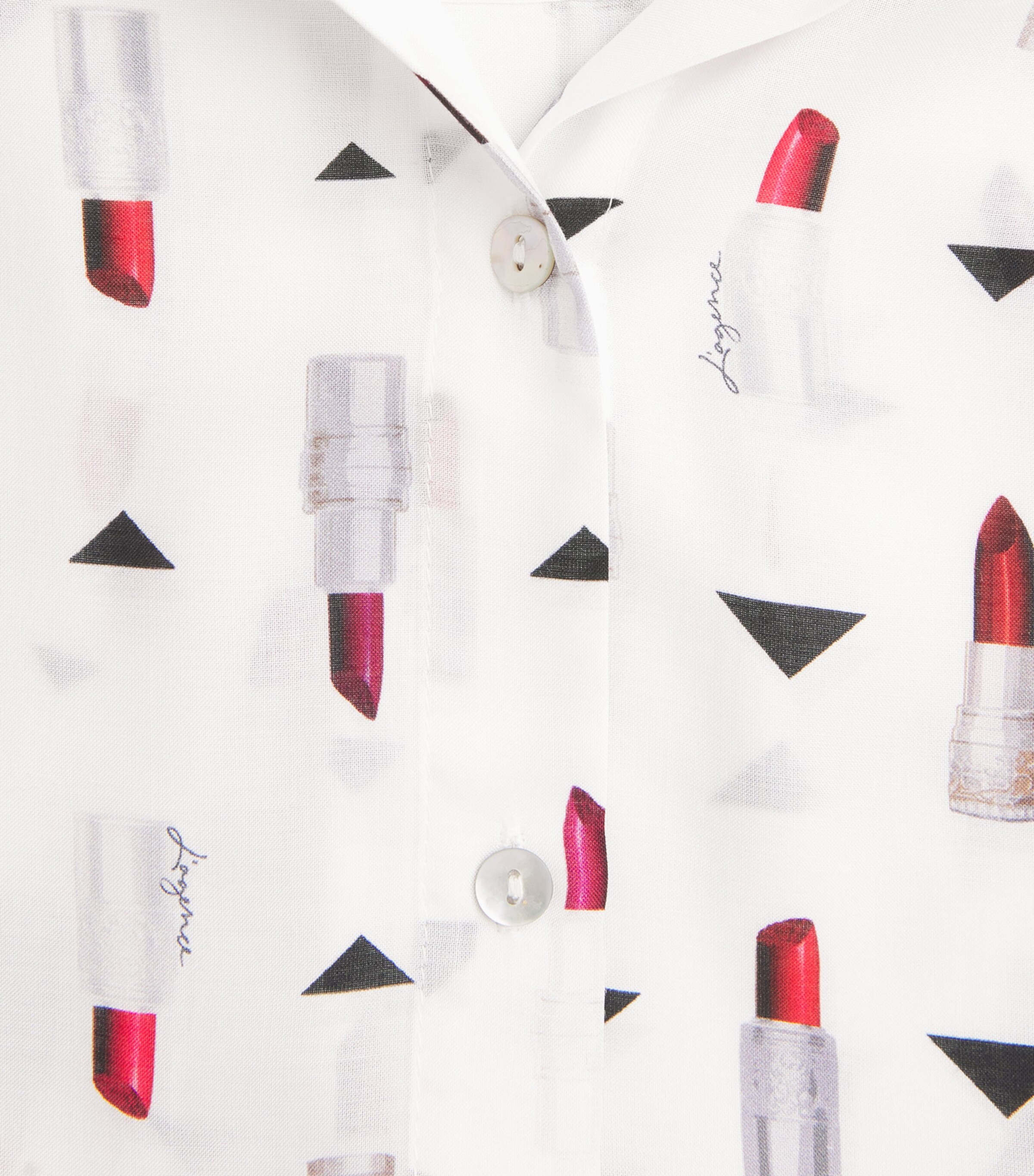 L'Agence Womens Lipstick Print Holly Shirt Lipp Ivry Mlti Lpstk Image 6