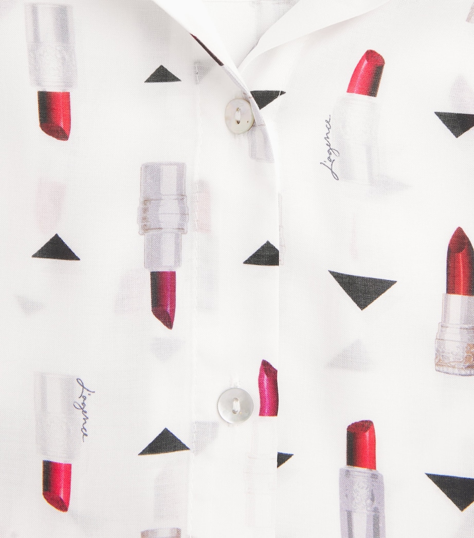L'Agence Womens Lipstick Print Holly Shirt Lipp Ivry Mlti Lpstk Image 6