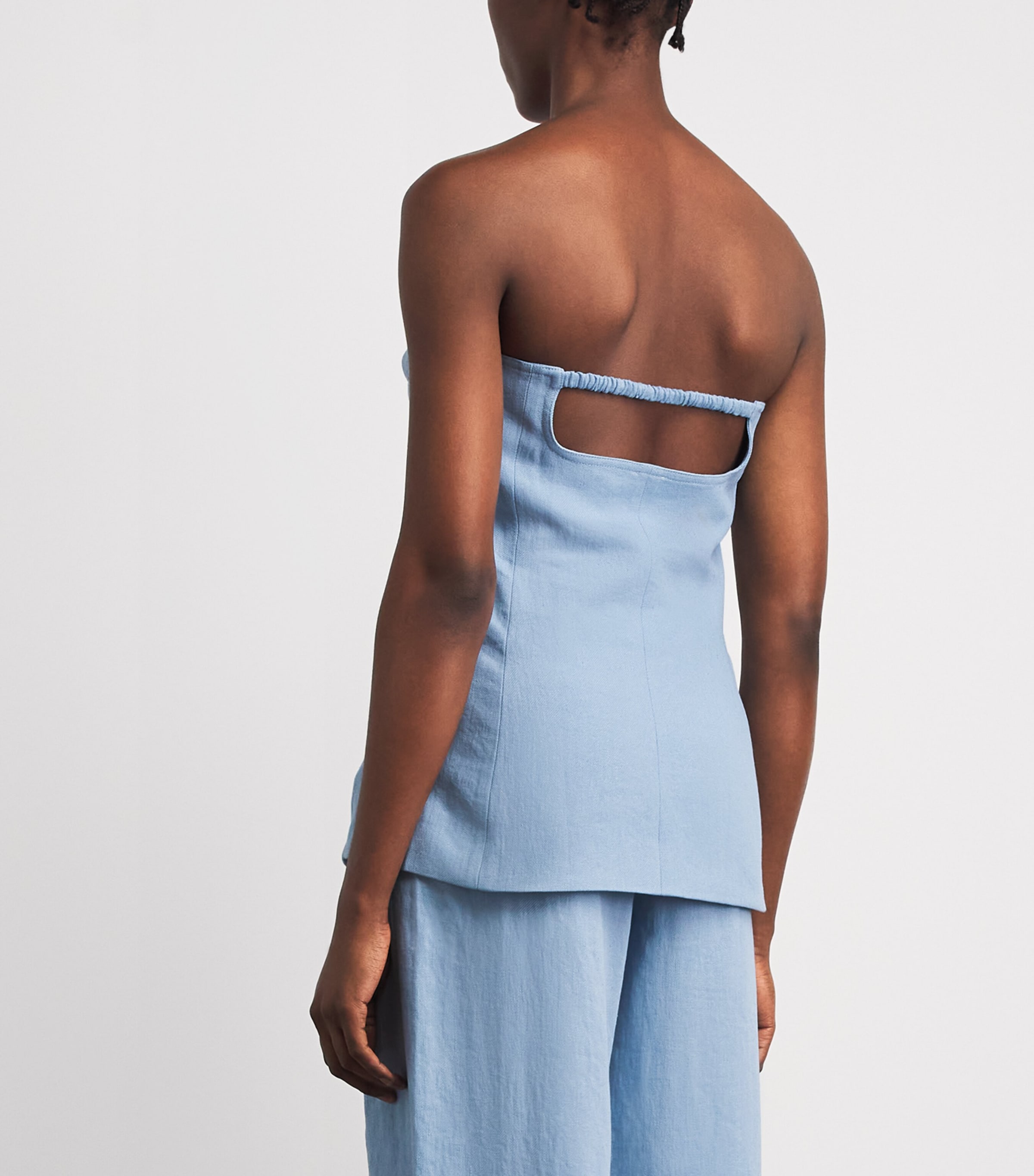 Nanushka Womens Sleeveless Tailored Maleah Top Light Blue Image 5