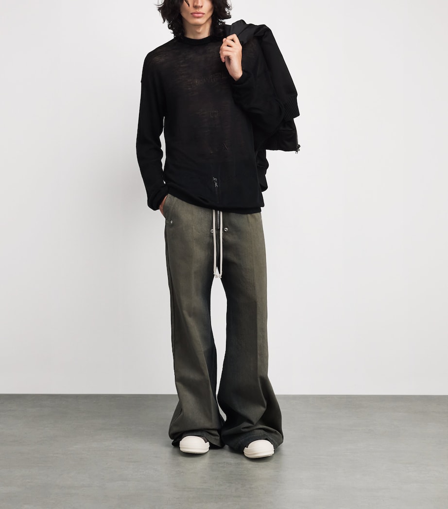 Wool Temple Sheer Sweater BLACK/ 09 Image 2