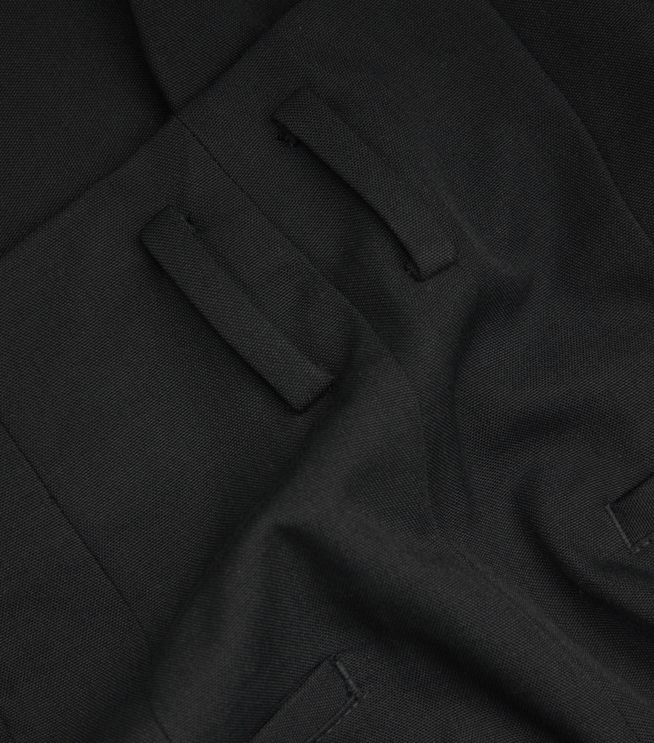 Pleated Straight Trousers 001BLK-BLACK Image 5
