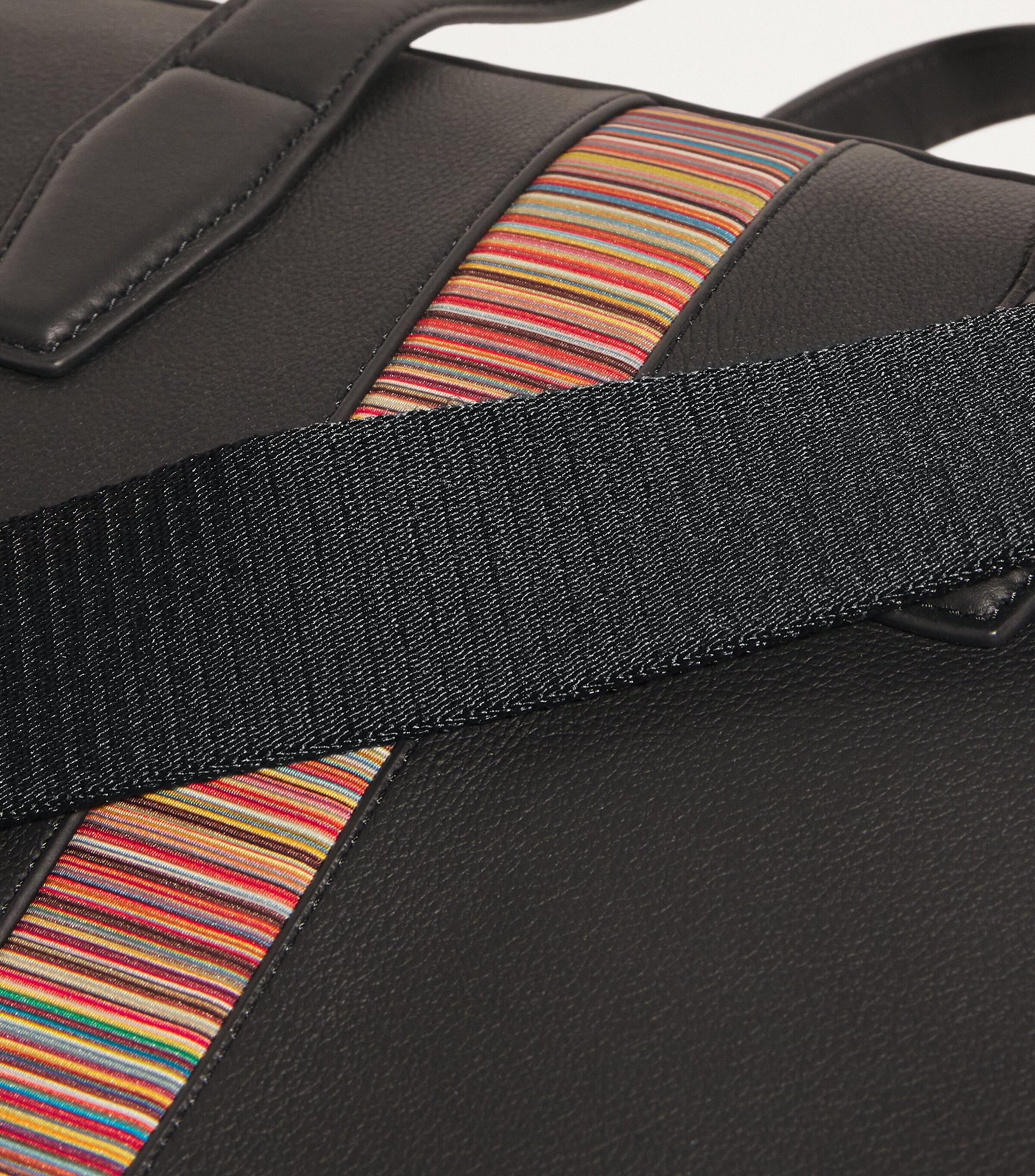 Leather Signature Stripe Briefcase BLACK Image 6