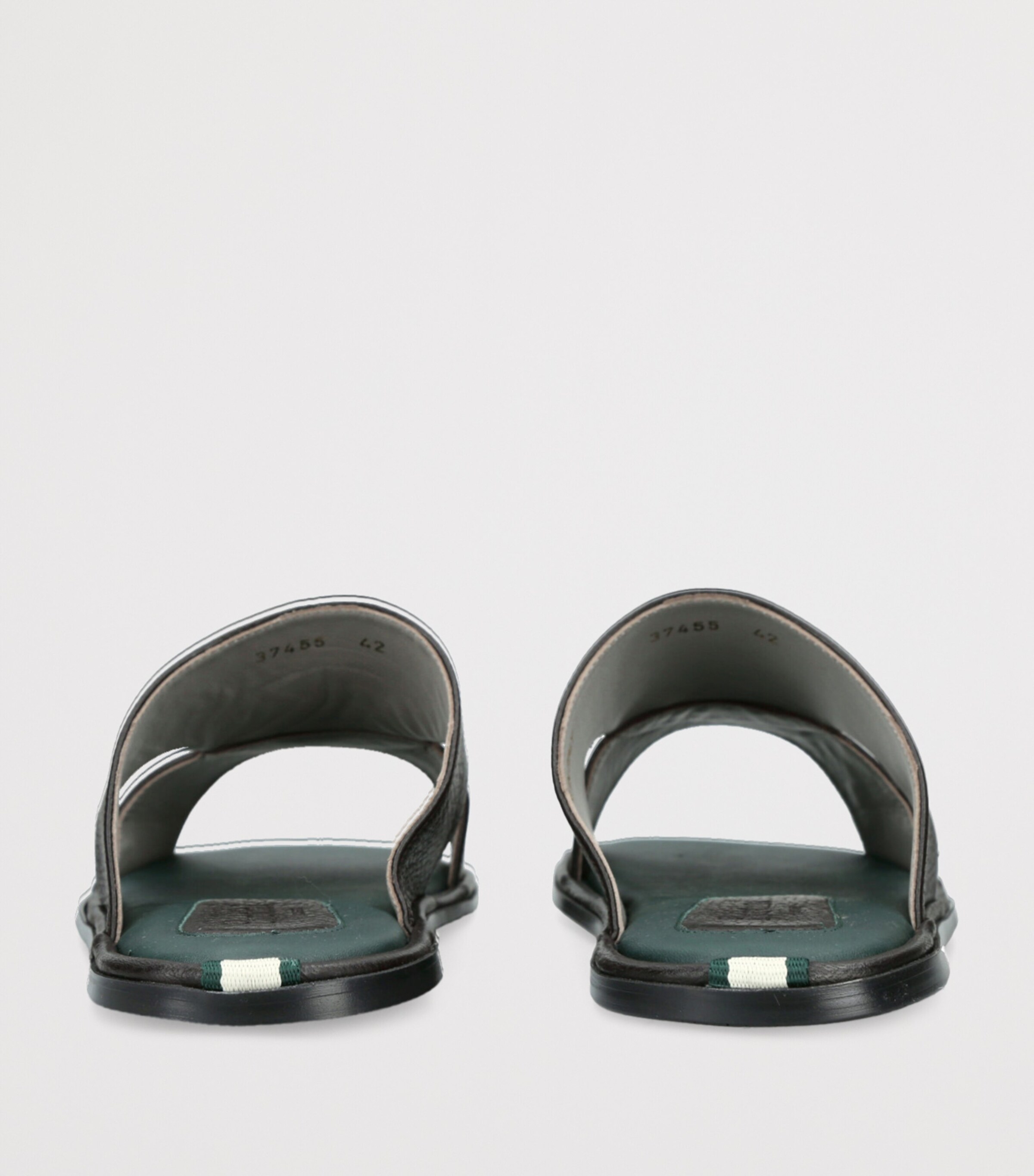 Brotini Leather Two-Strap Sandals Dark Brown Image 2