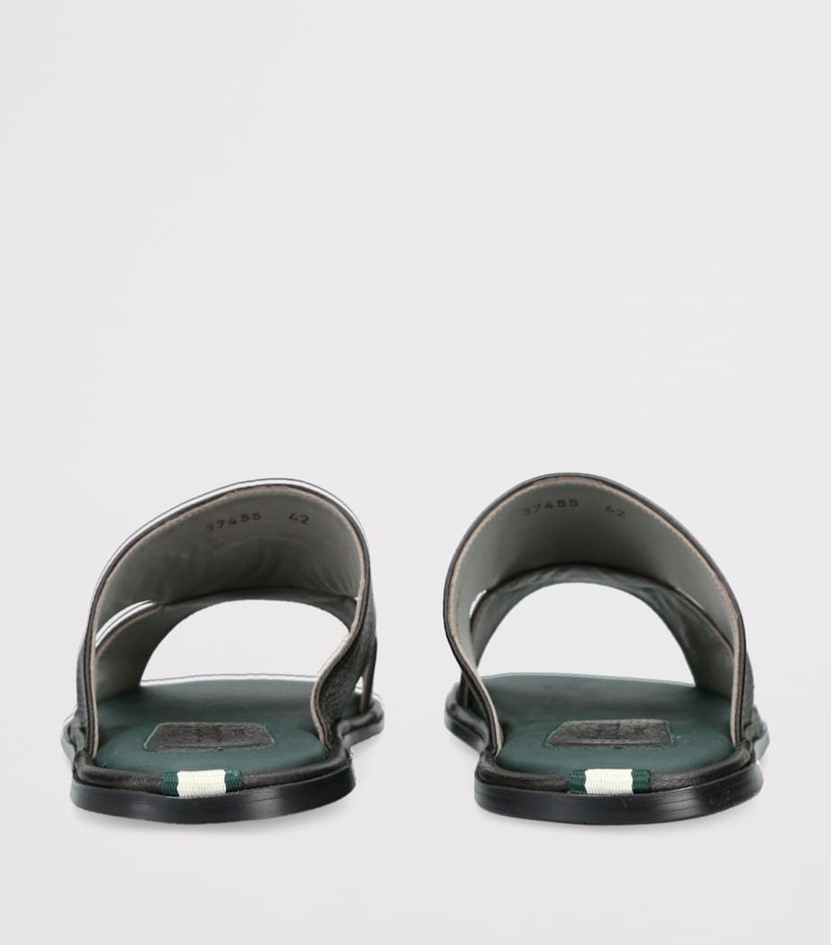 Leather Two-Strap Sandals DARK BROWN Image 2