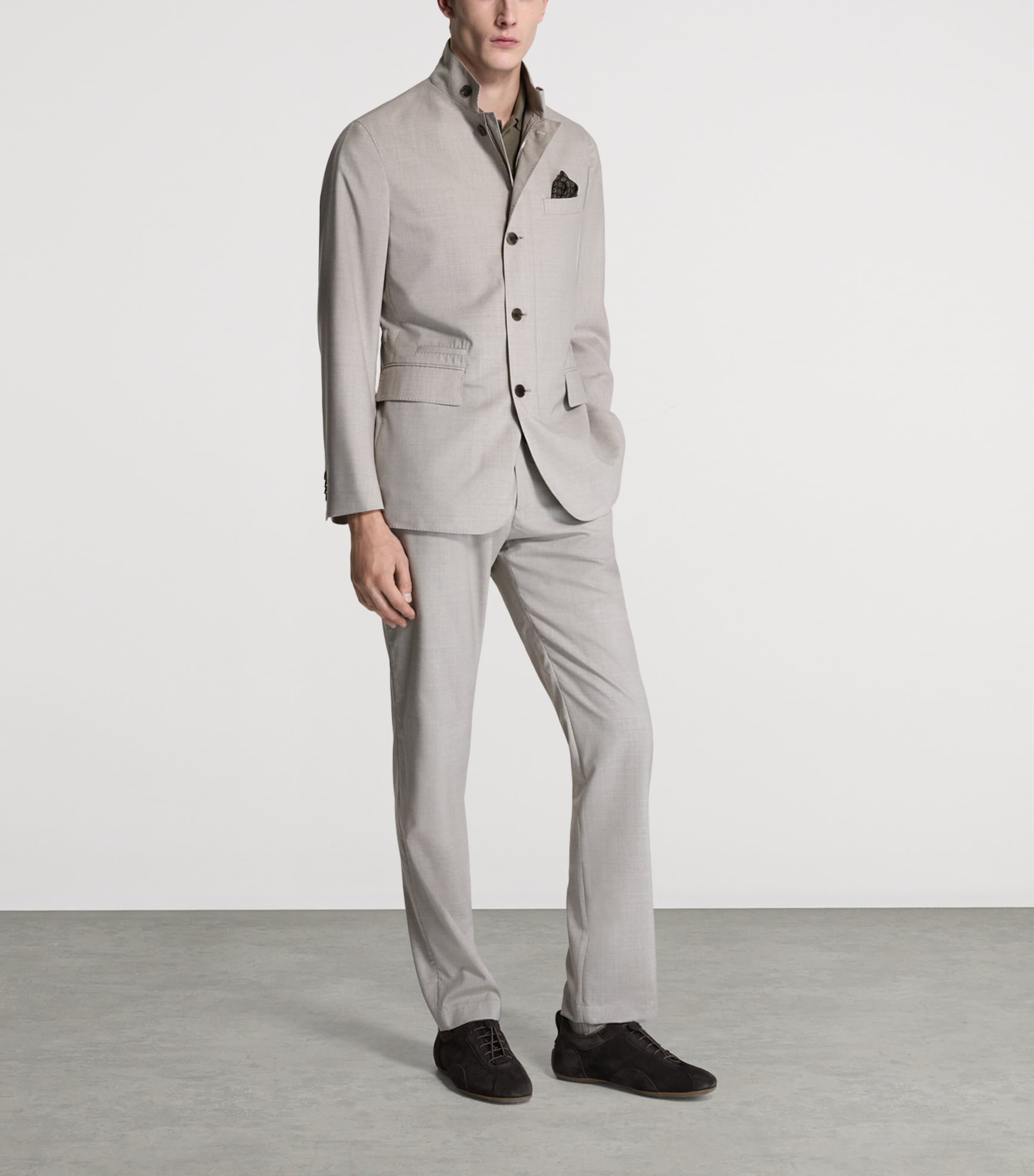 Dunhill Mens Wool Single-Breasted Jacket Image 6