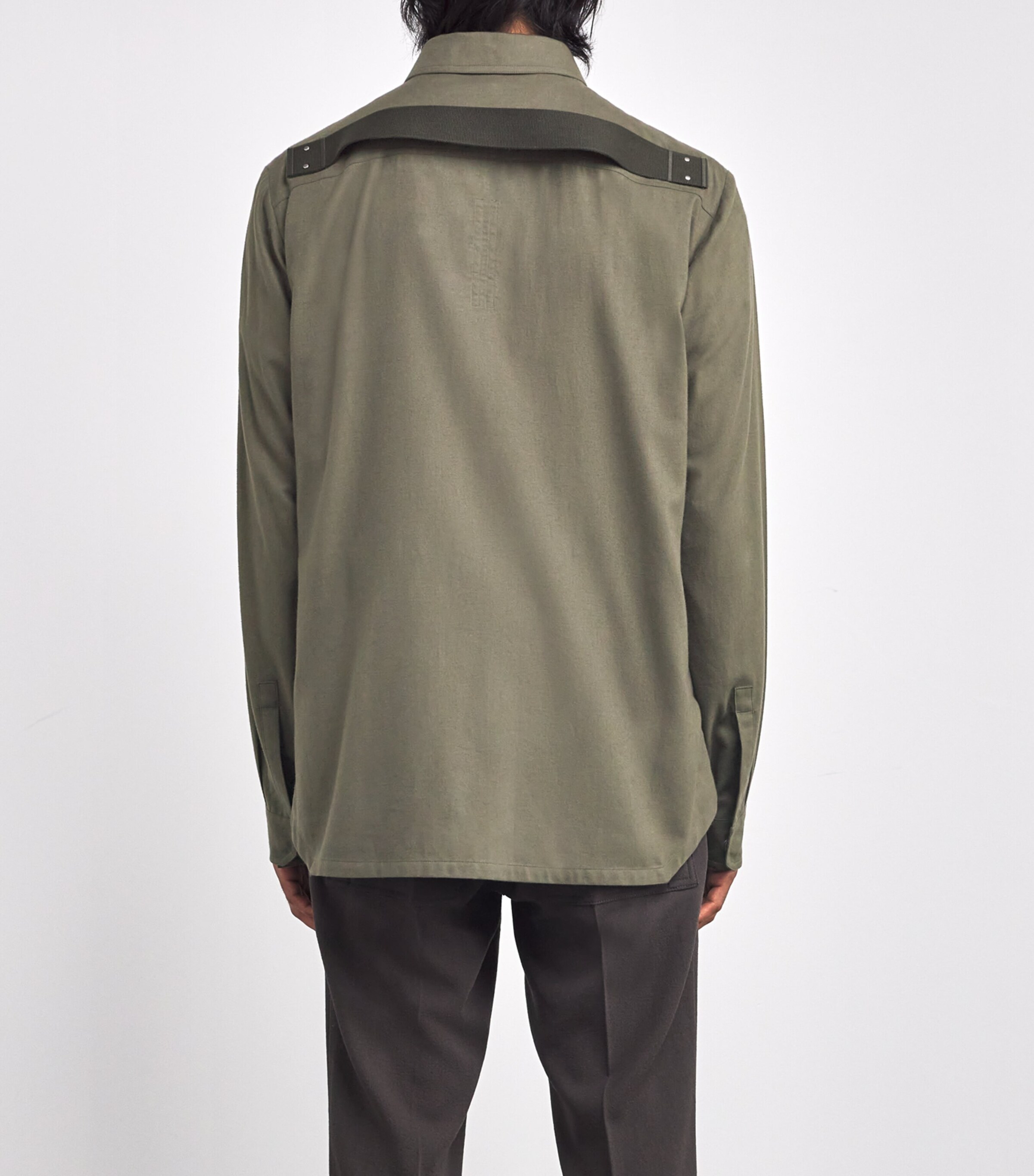 Rick Owens Mens Cotton Fog Shirt Bosco Image 4