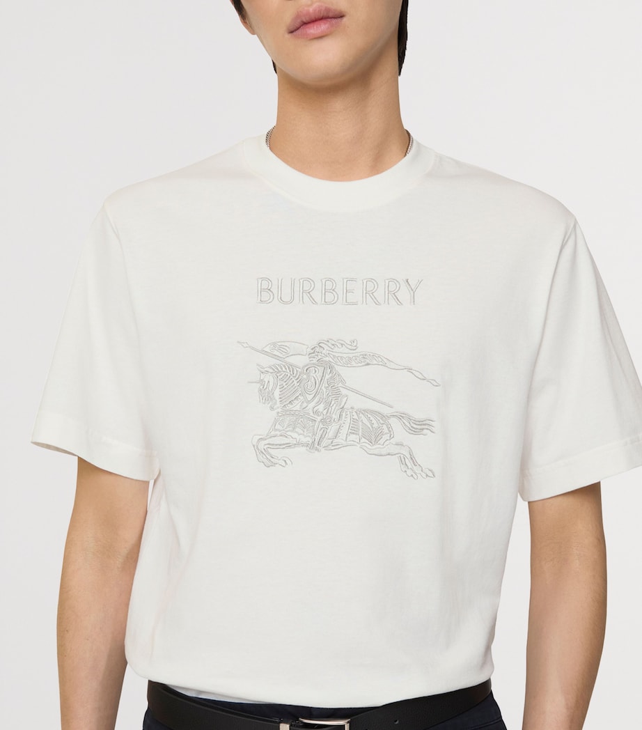 Cotton Embroidered Logo Slim T-Shirt CHALK Image 3