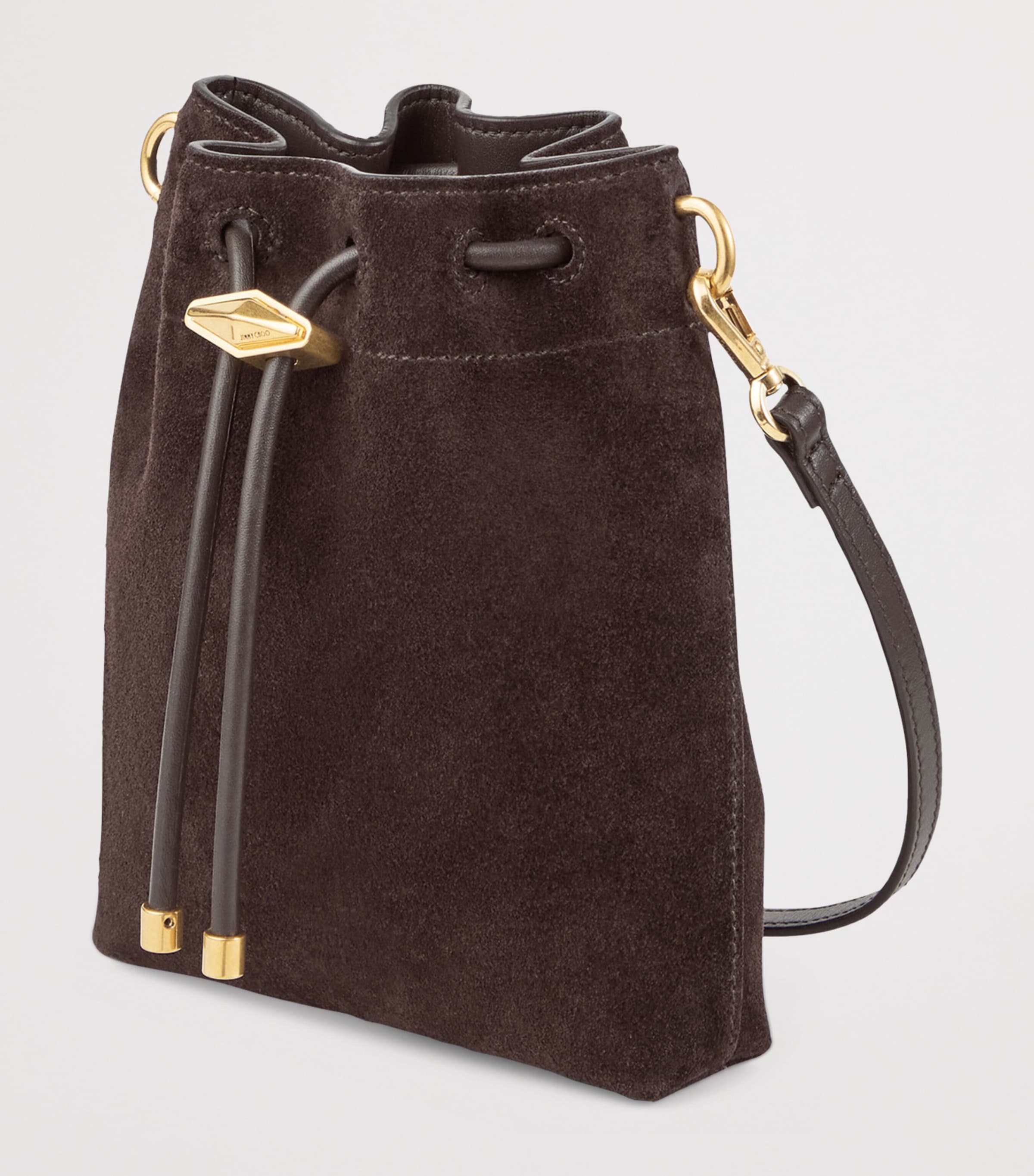 Suede Cinch Mini Bag COFFEE/GOLD Image 4