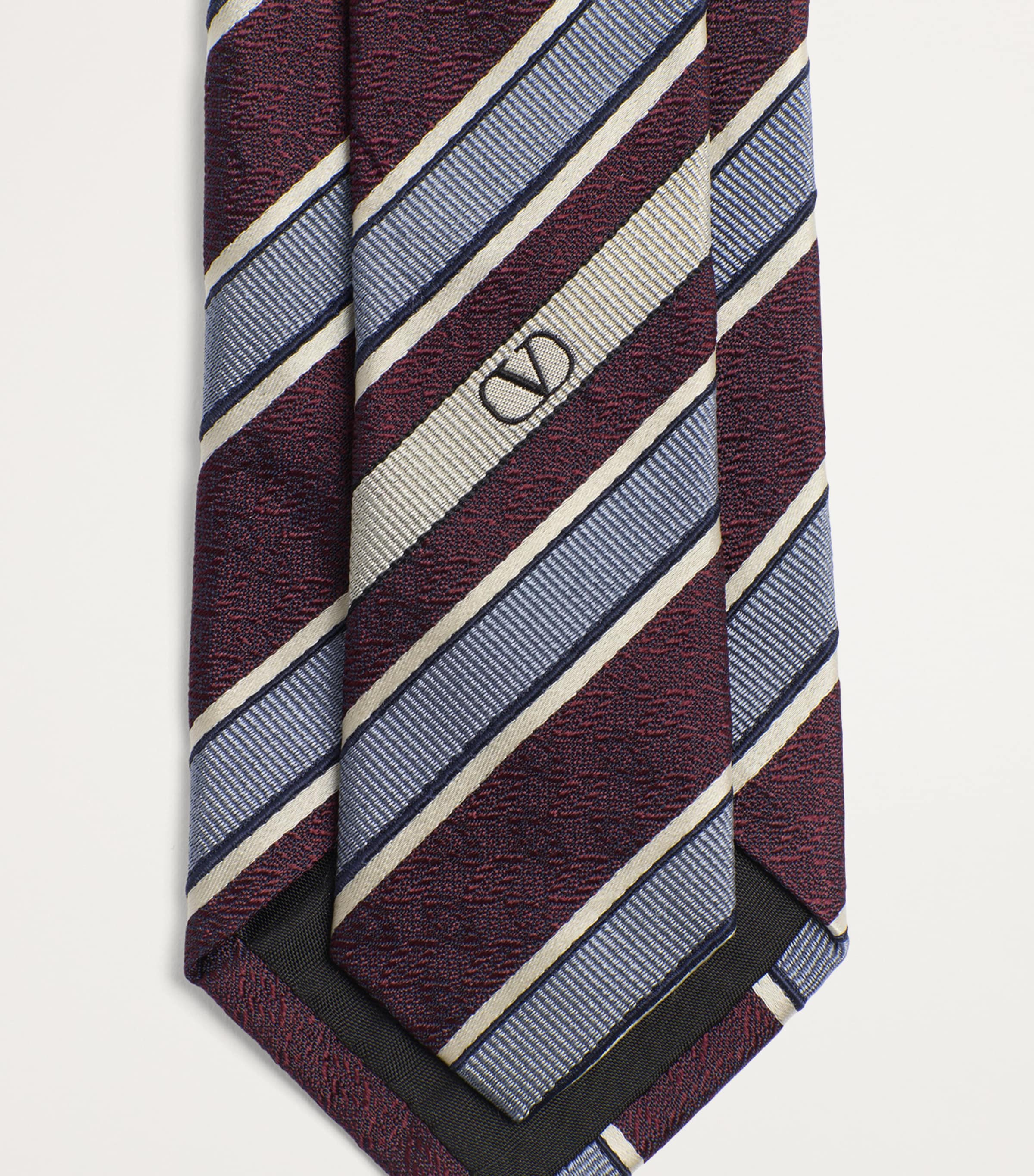 Silk Striped Jacquard Tie QQJ Image 3