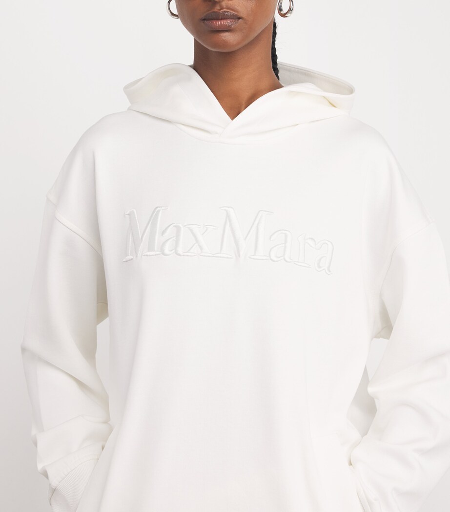 Cotton-Blend Logo Hoodie WHITE Image 6