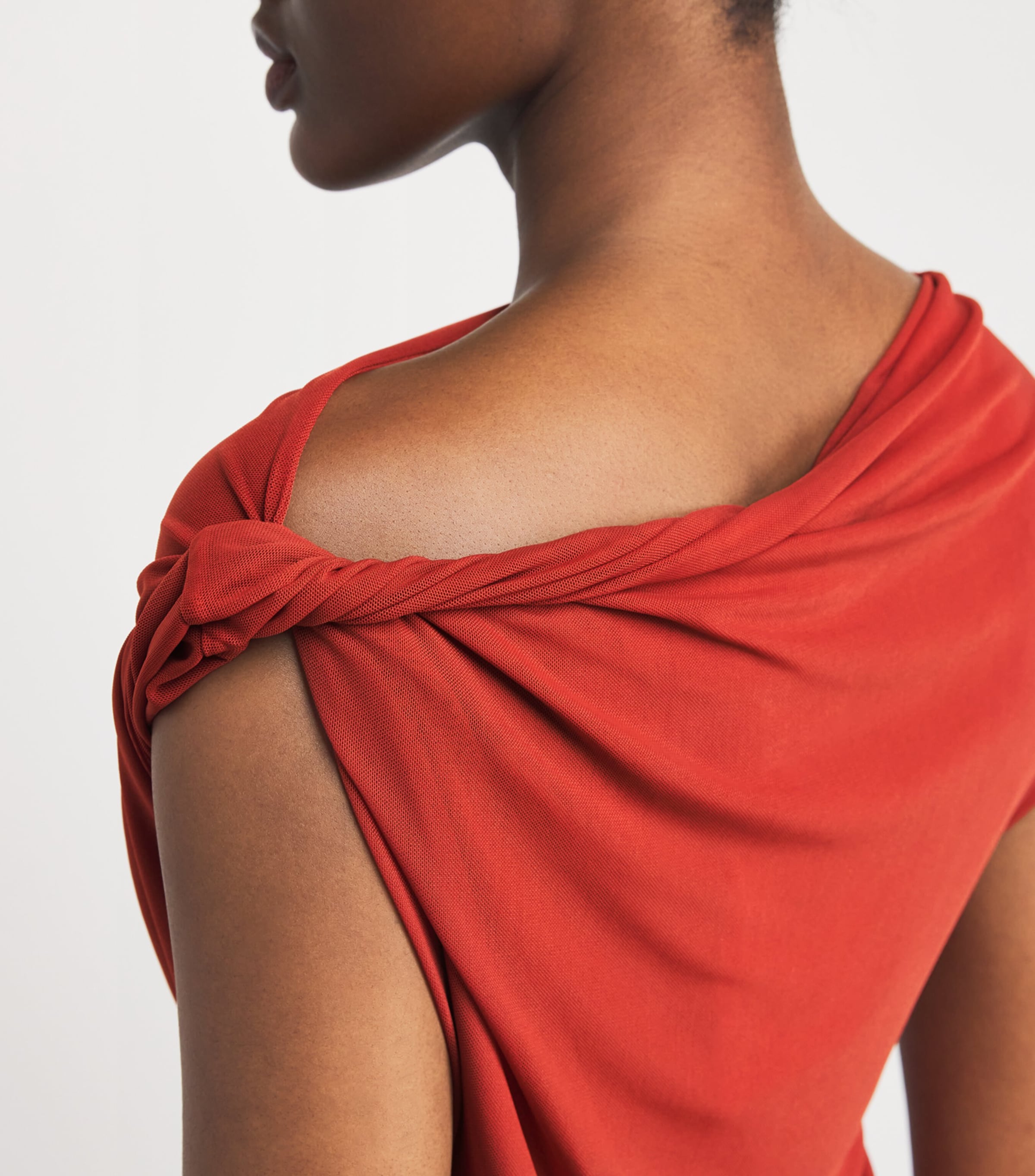 Asymmetric Draped Ando Top D30 TERRACOTTA Image 6