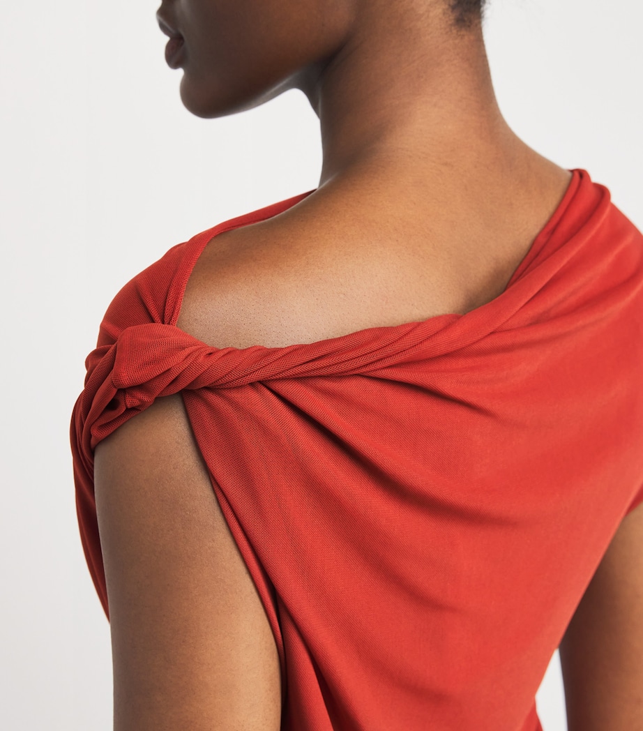 Asymmetric Draped Ando Top D30 TERRACOTTA Image 6