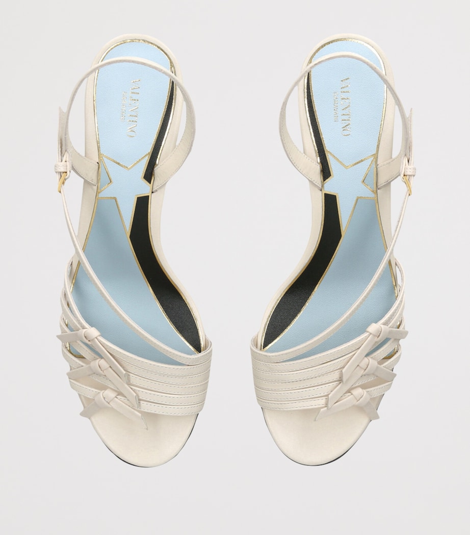 Valentino Garavani Leather Nodine Heeled Sandals 55 Bone Image 4