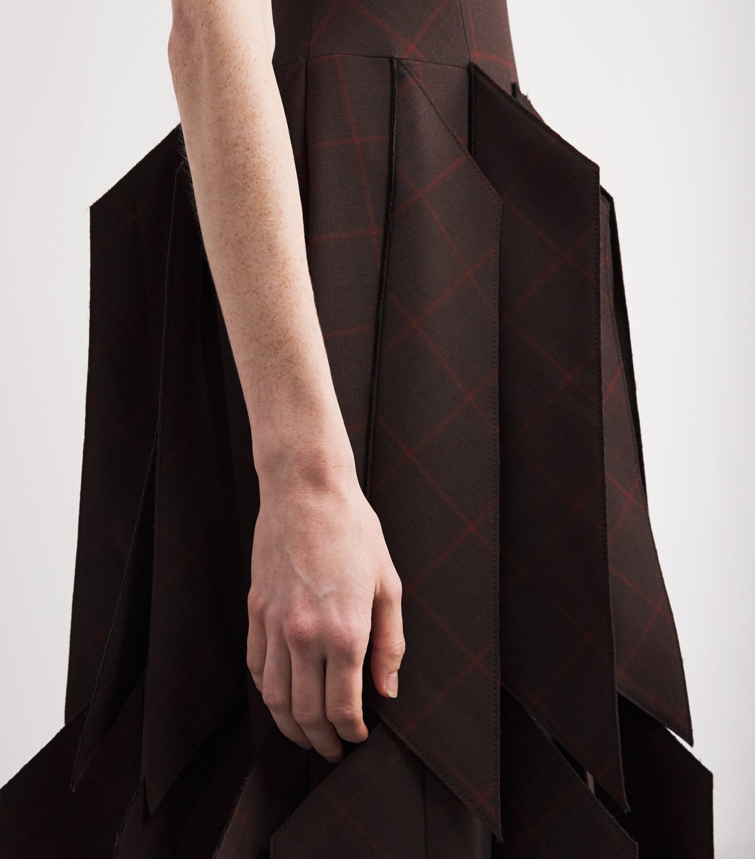 Panel Appliqué Midi Dress BROWN Image 6