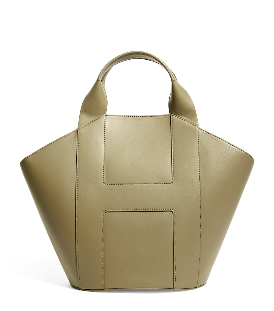 Medium Grab Leather Tote Bag OLIVE Image 1