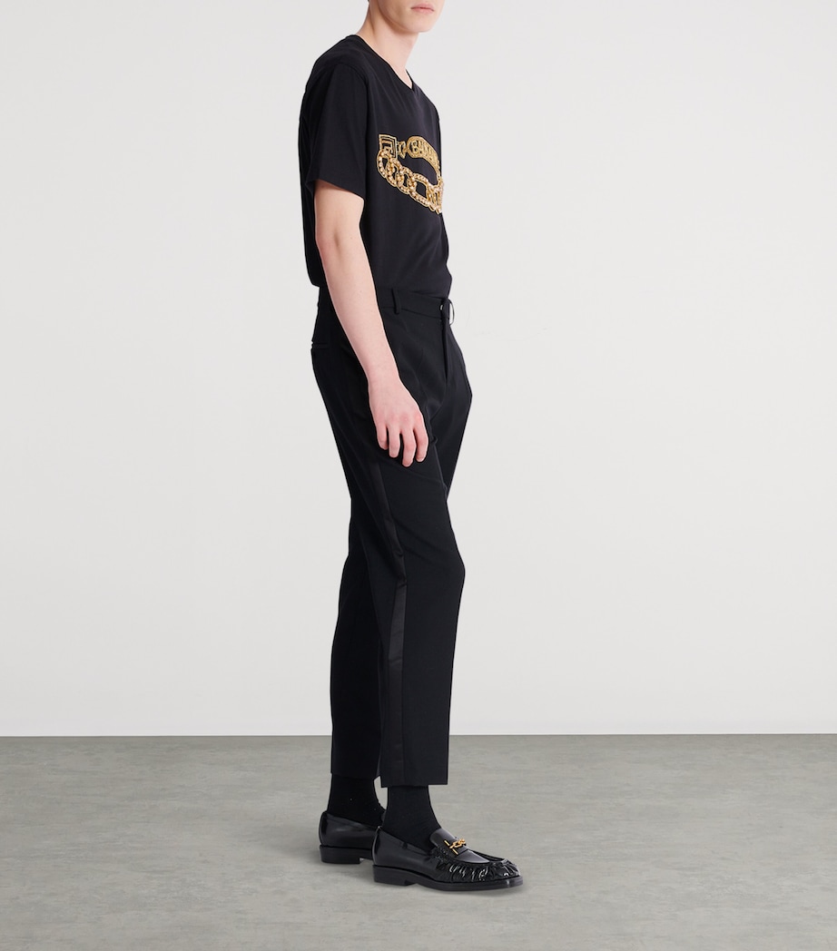Wool Cropped Straight Trousers EAP NOIR/NOIR Image 6