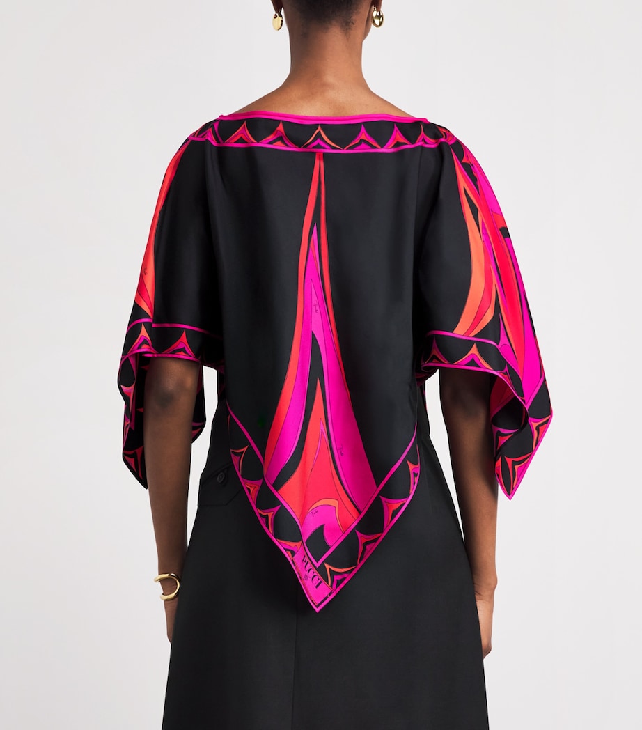 PUCCI Womens Silk Fari Kaftan Top Fuchsia Image 5