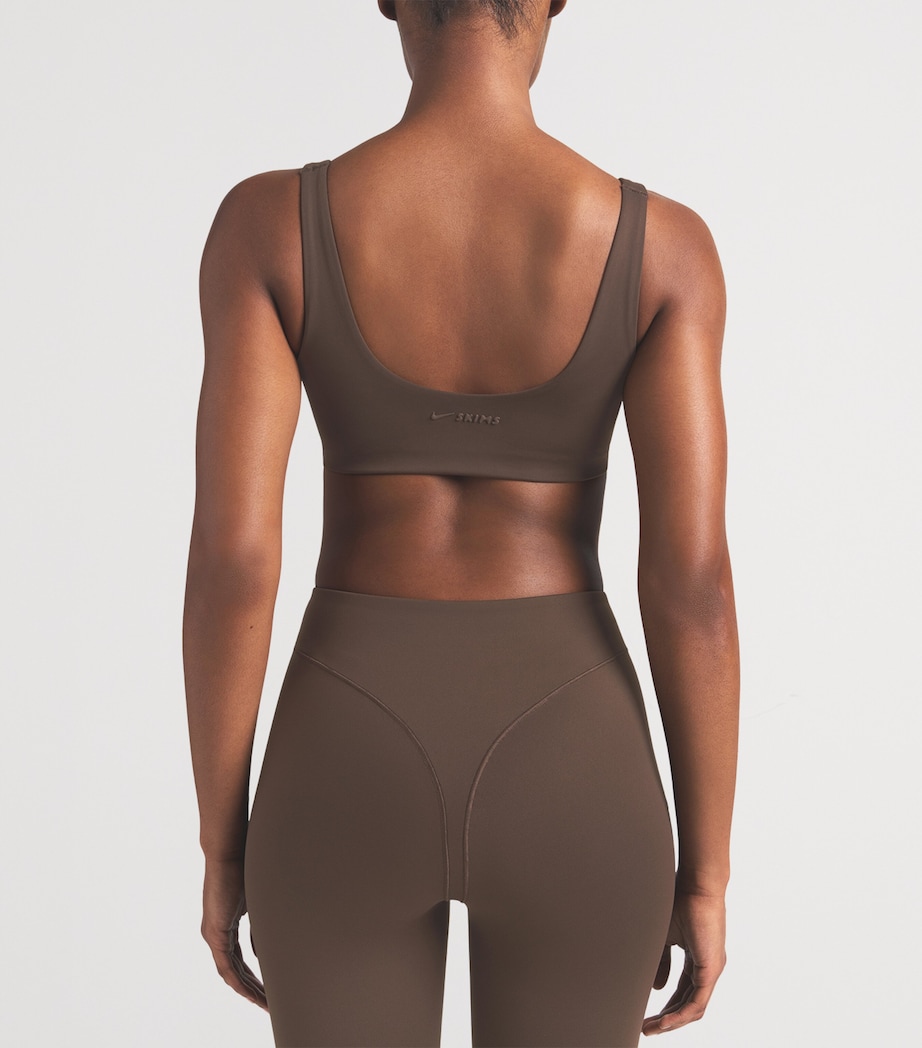NikeSKIMS Womens NikeSKIMS Matte Sports Bra Dark Sepia Image 4