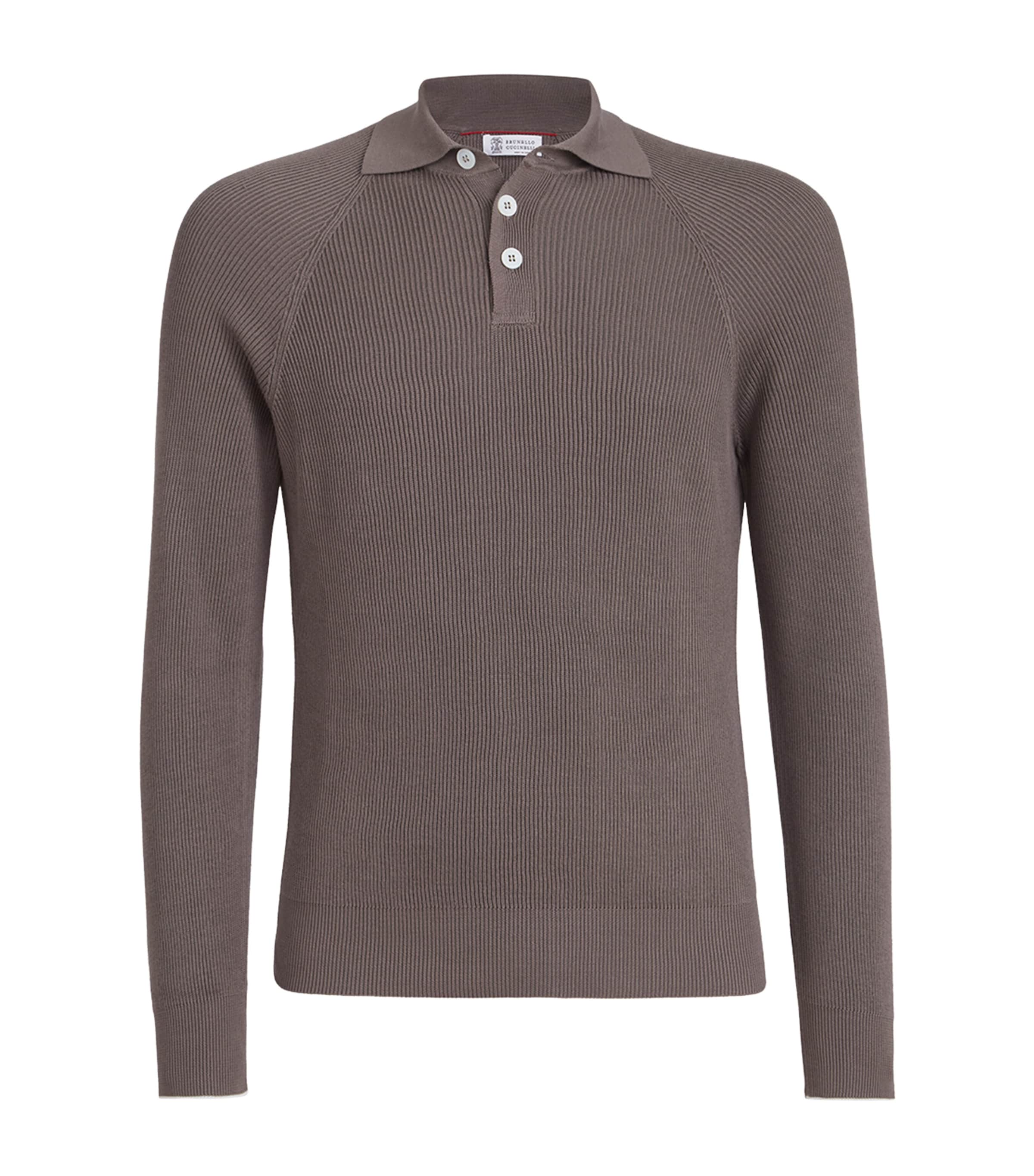 Brunello Cucinelli Mens Cotton Polo Sweater Image 1