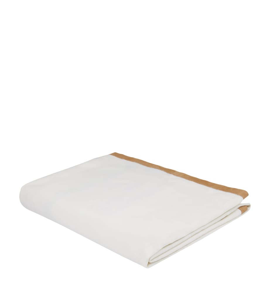 Frette Suede-Trim Cashmere Throw (130cm x 70cm) Milkcamel Image 1