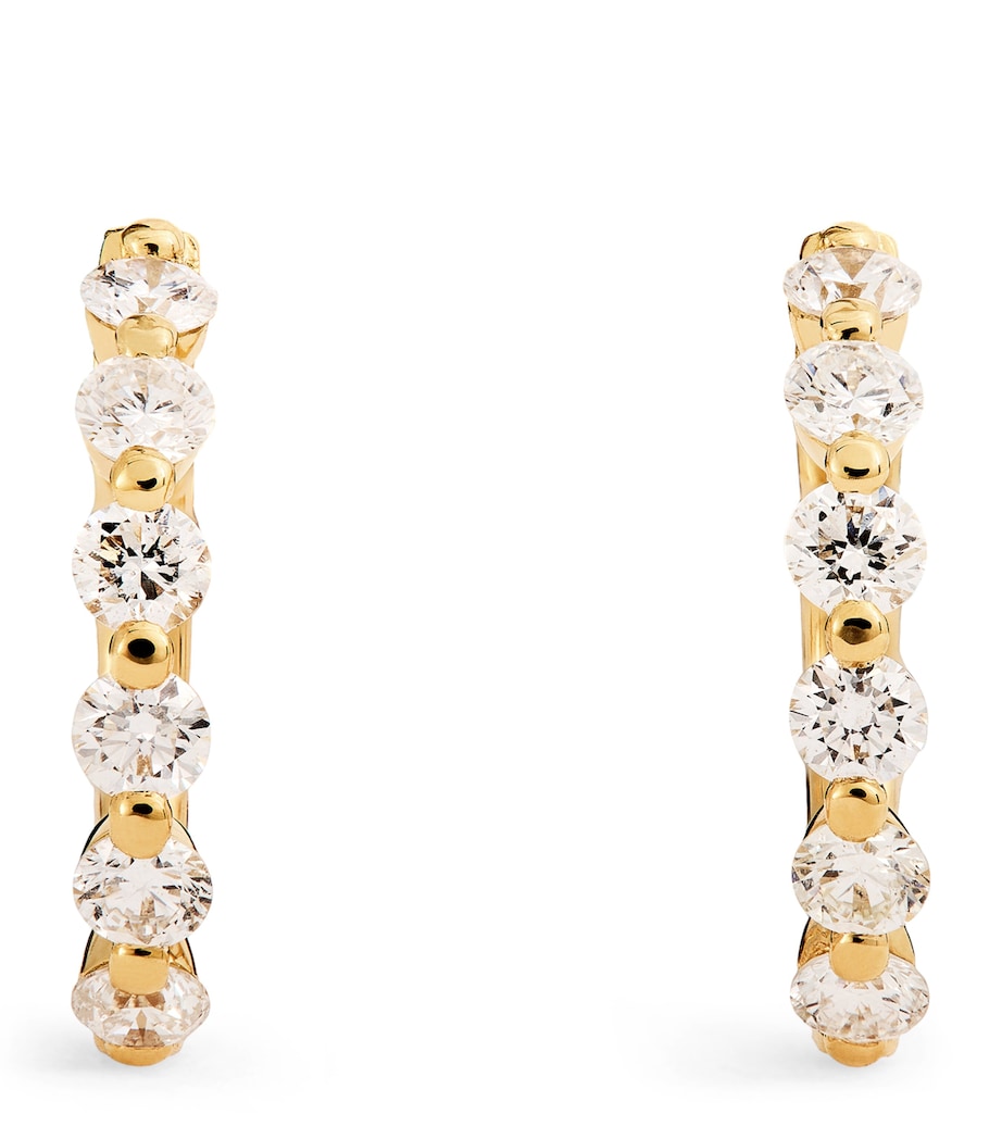 Yellow Gold and Diamond Hoop Earrings (0.50ctw) YELLOW GOLD Image 1