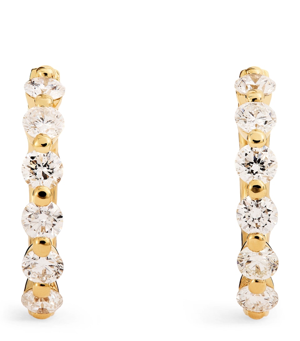 Yellow Gold and Diamond Hoop Earrings (0.50ctw)