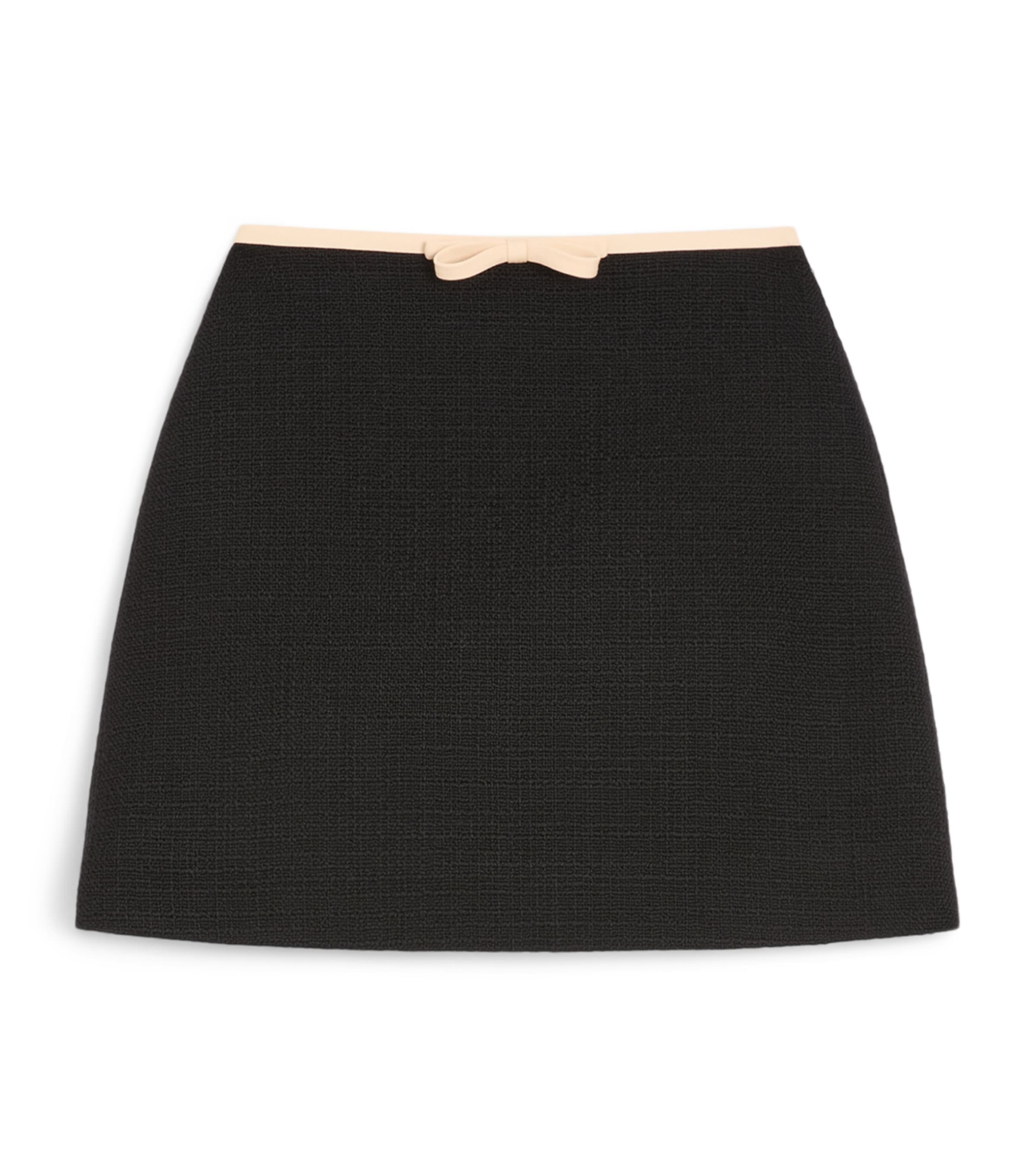 Valentino Wool-blend Mini Skirt In Neutral