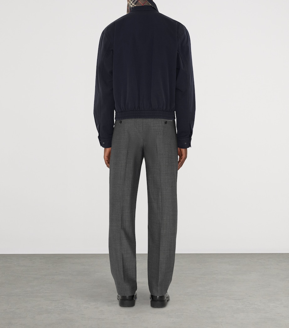 Cotton Gabardine Harrington Jacket NAVY Image 4