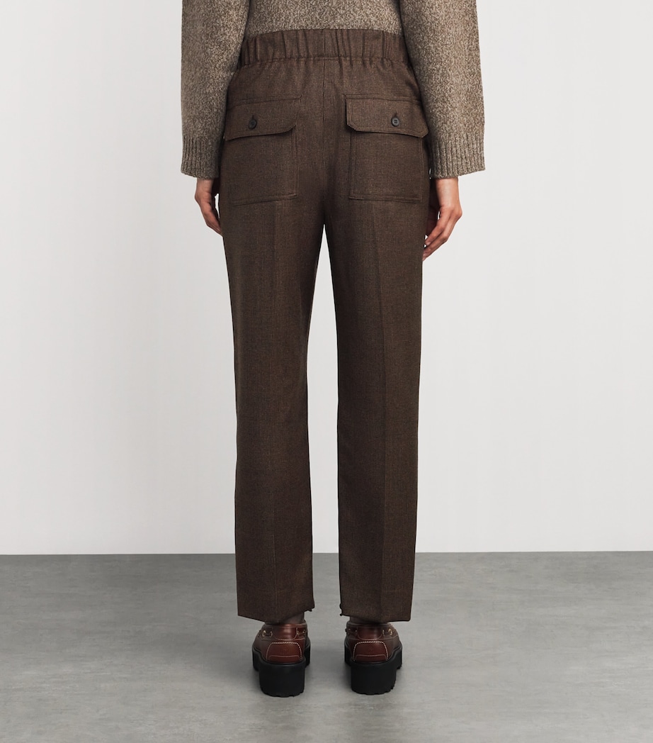 Stretch-Wool Houndstooth Trousers CHOCOLATE Image 4
