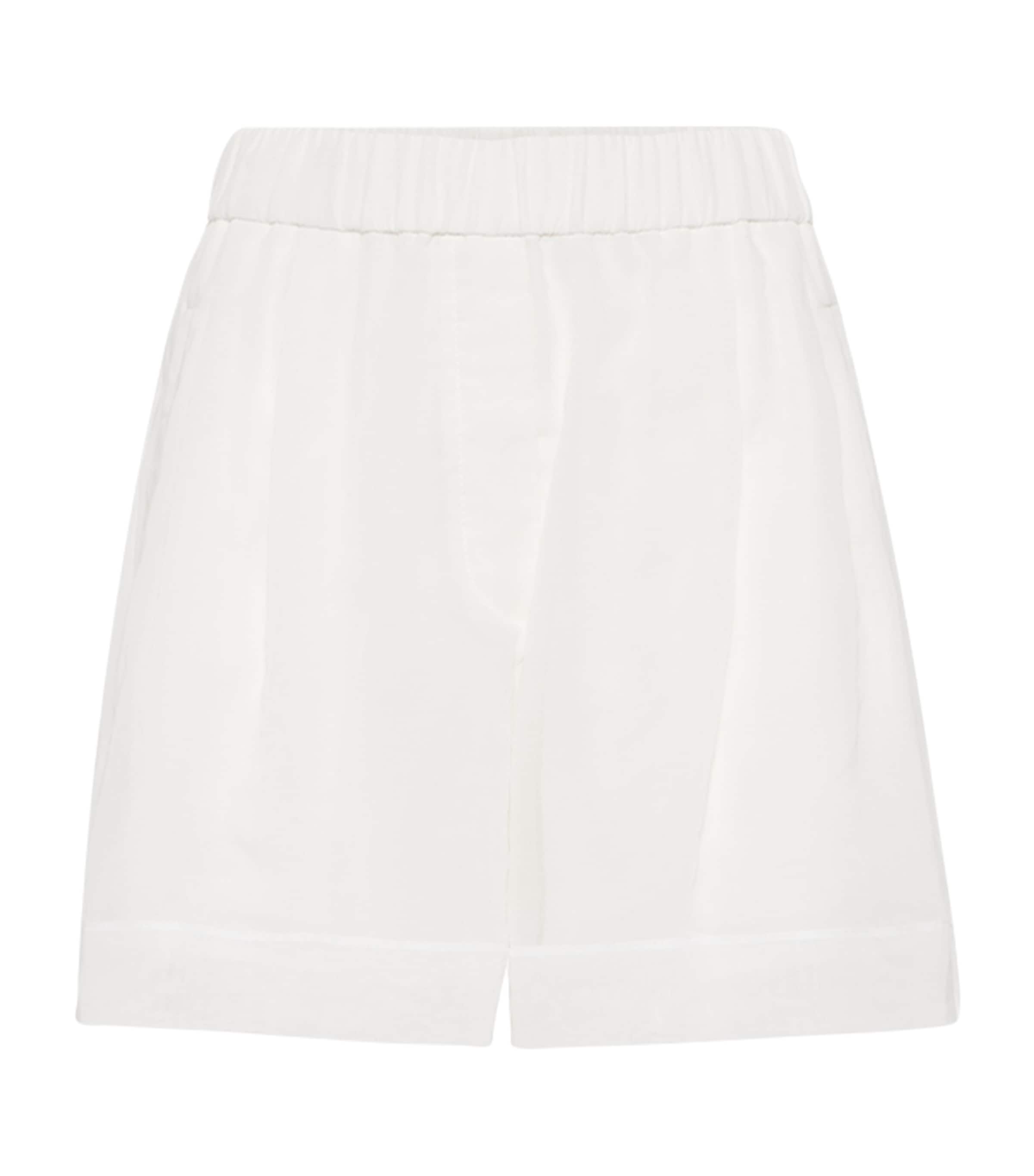 Brunello Cucinelli Cotton Organza Bermuda Shorts In White