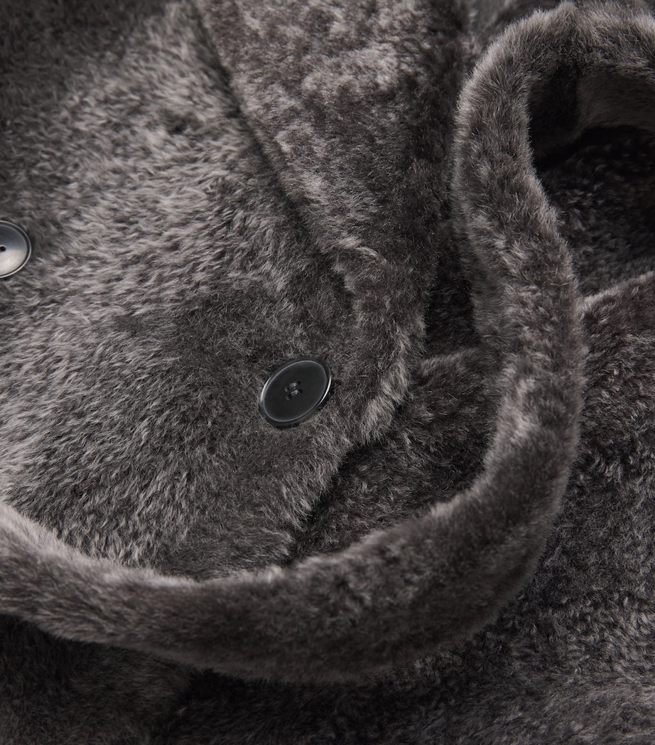 Lamb Fur Double-Breasted Coat A9135 Image 5