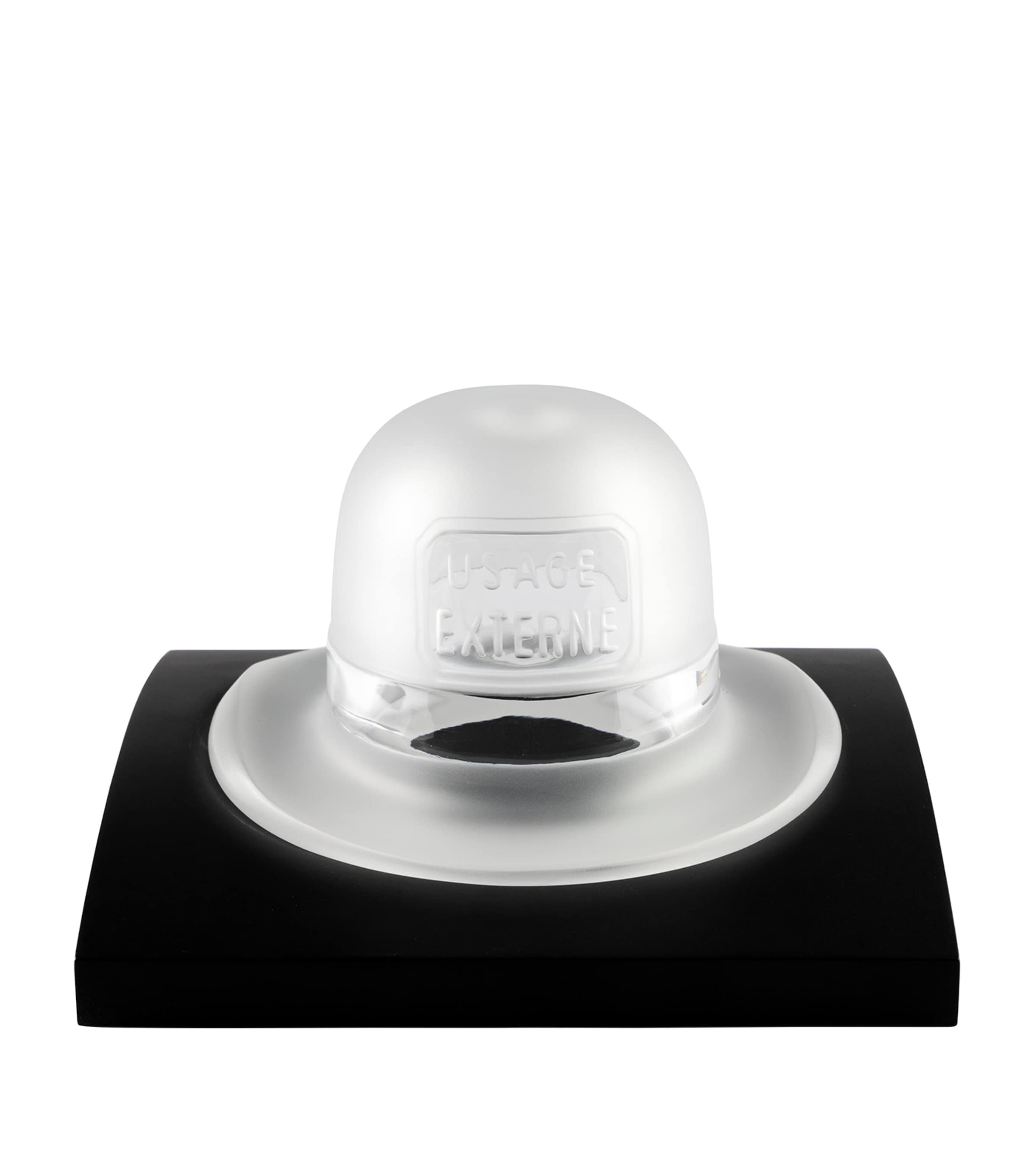 Lalique X René Magritte Bowling Hat Sculpture In Clear