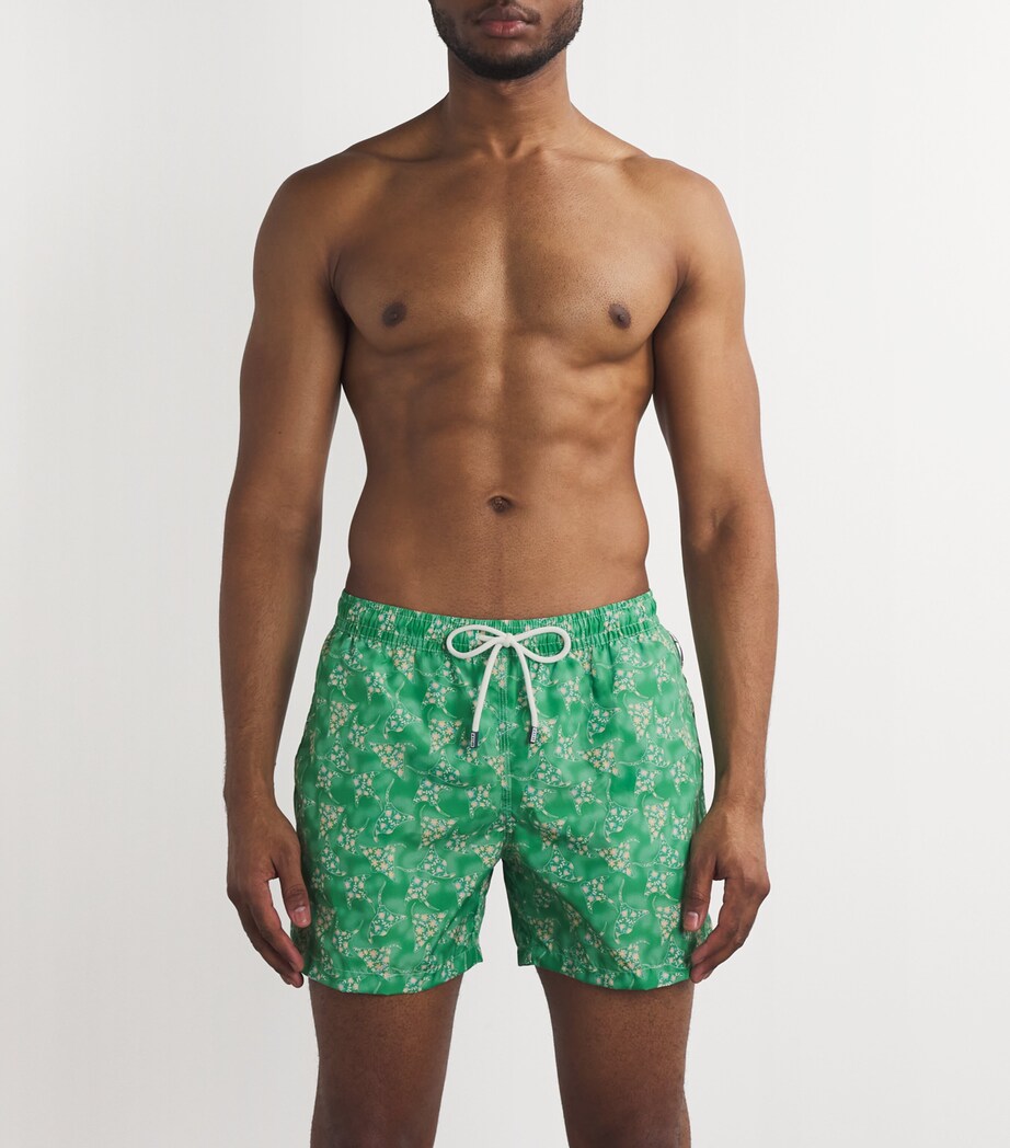 Fedeli Mens Printed Madeira Swim Shorts Green Image 3