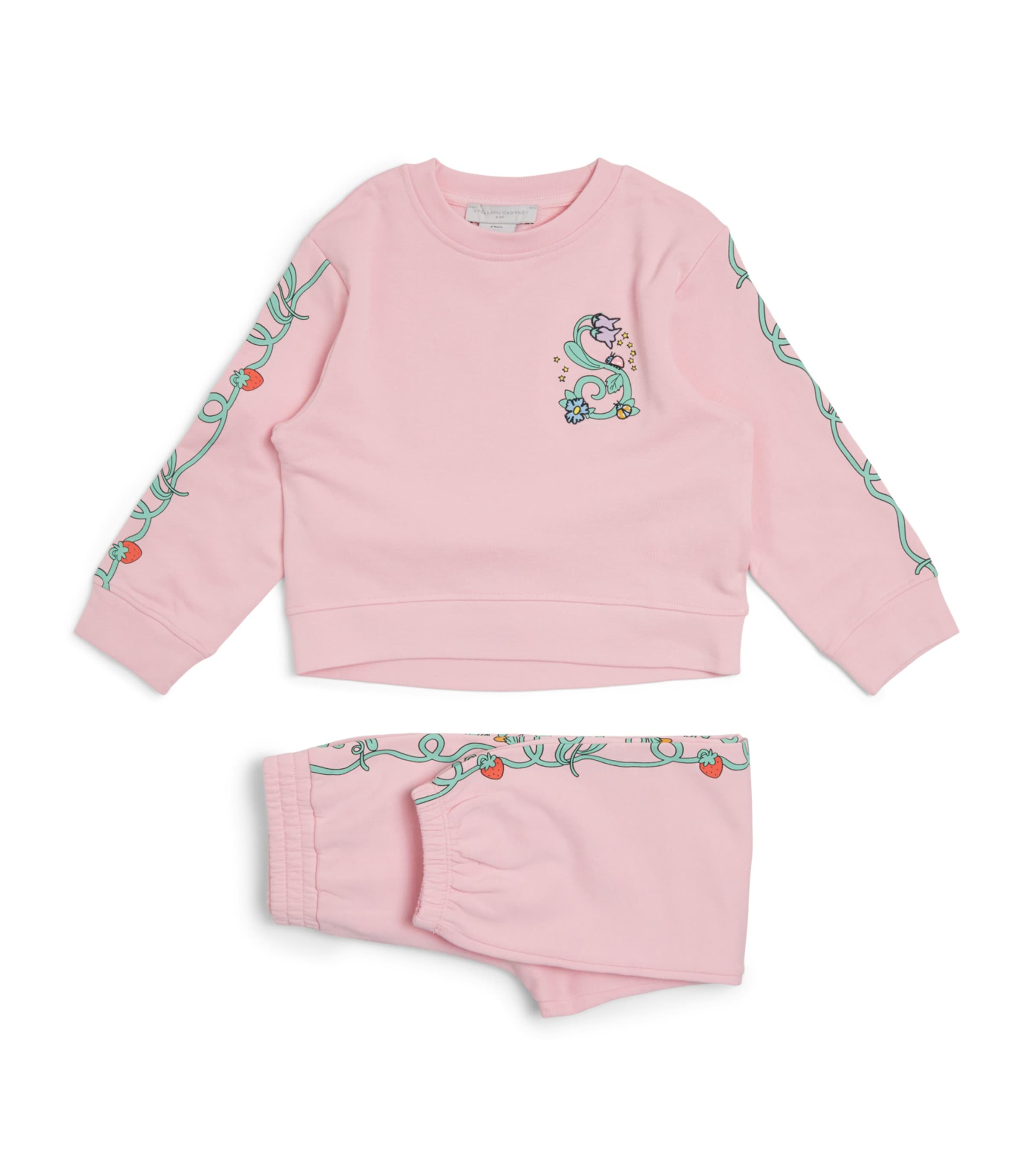 Organic Cotton Floral Tracksuit (2-14 Years) 51RROSA Image 1