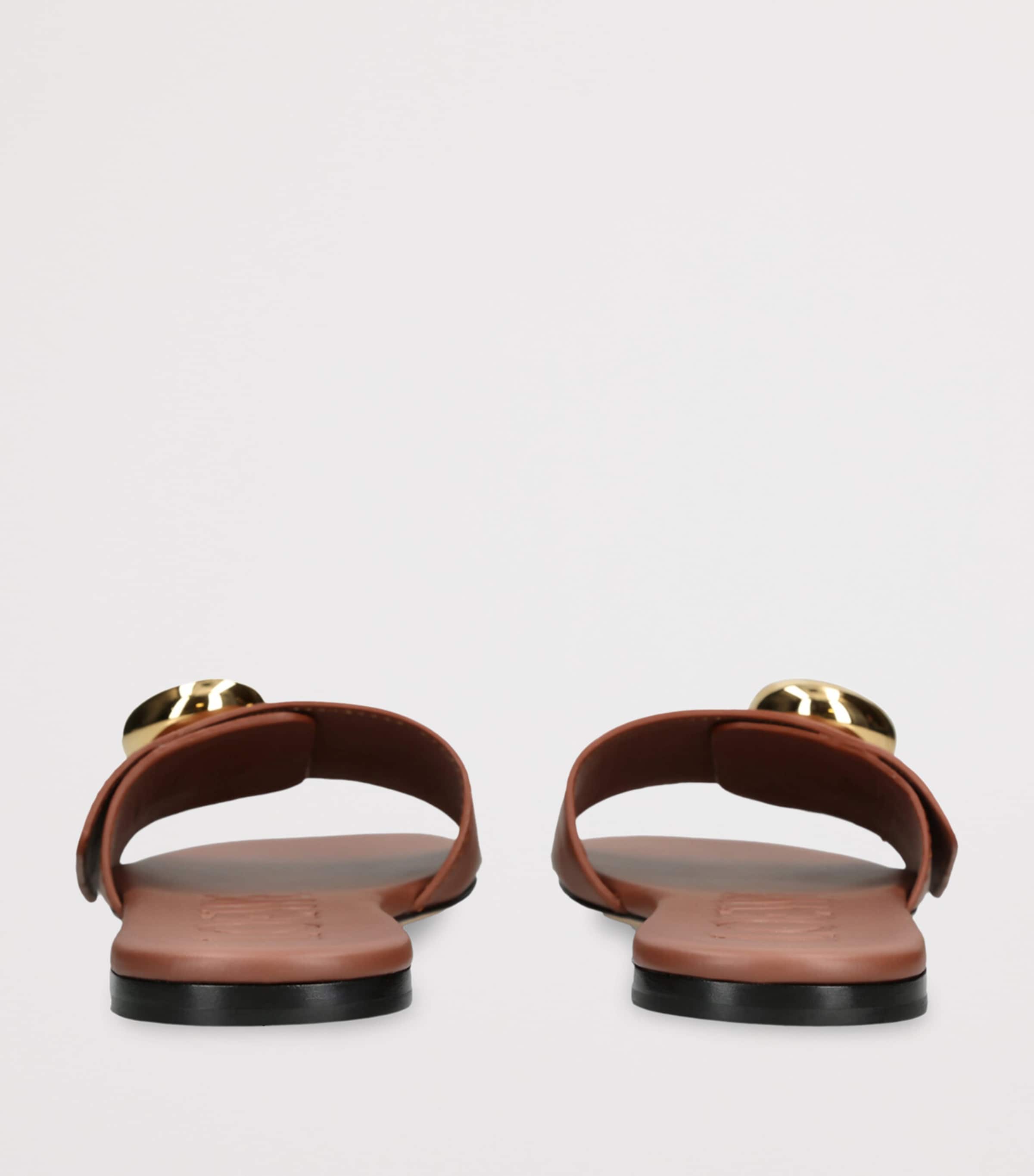 Leather Pebble Slides RUST Image 2