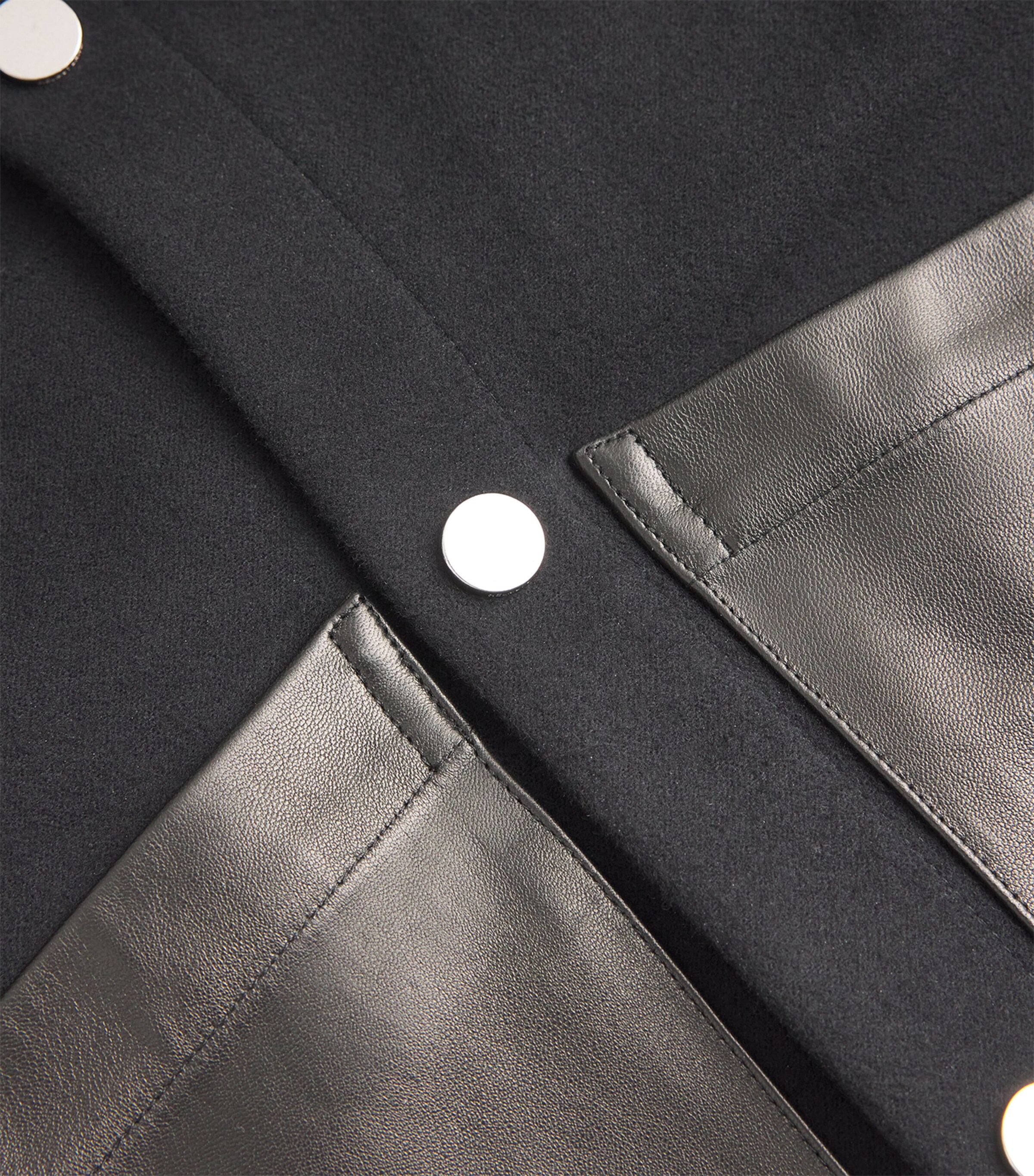 Helmut Lang Mens Leather-Trim Hunting Jacket Black Image 5