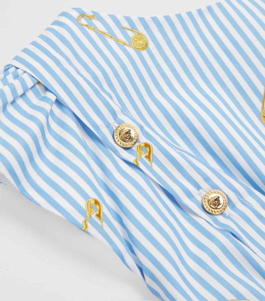 Pinstripe Safety Pin Dress (12-24 Months) 5UE60-BLUE+GOLD Image 3