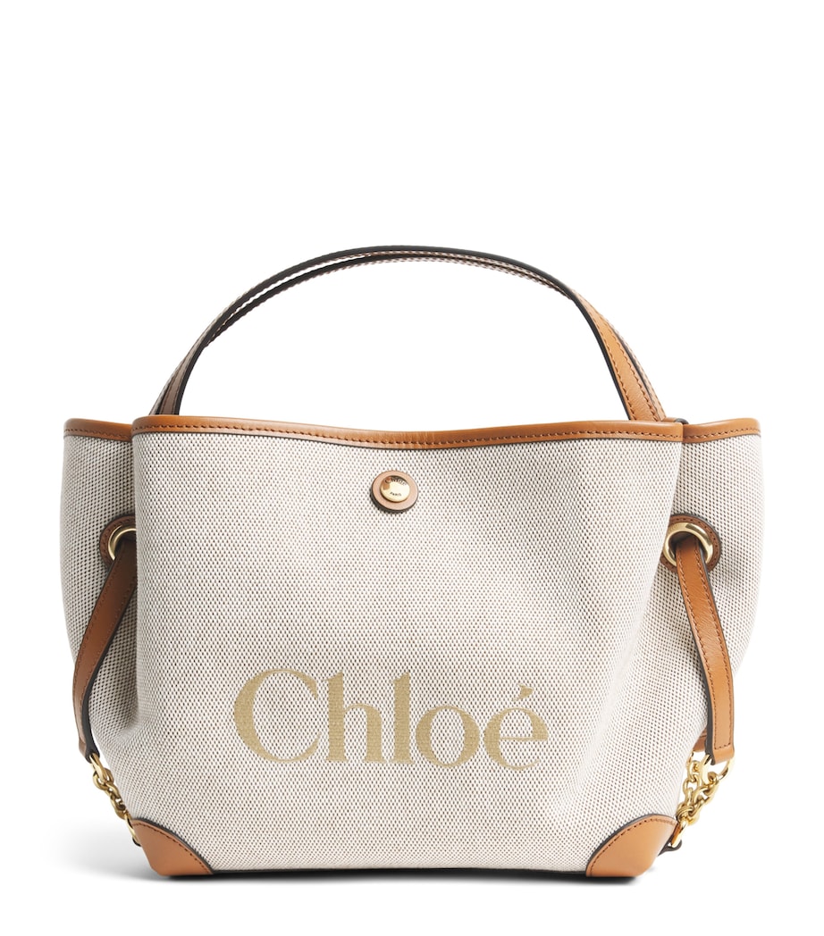 Chloé Small Canvas Clover Carry Top-Handle Bag Clay Brown Image 1