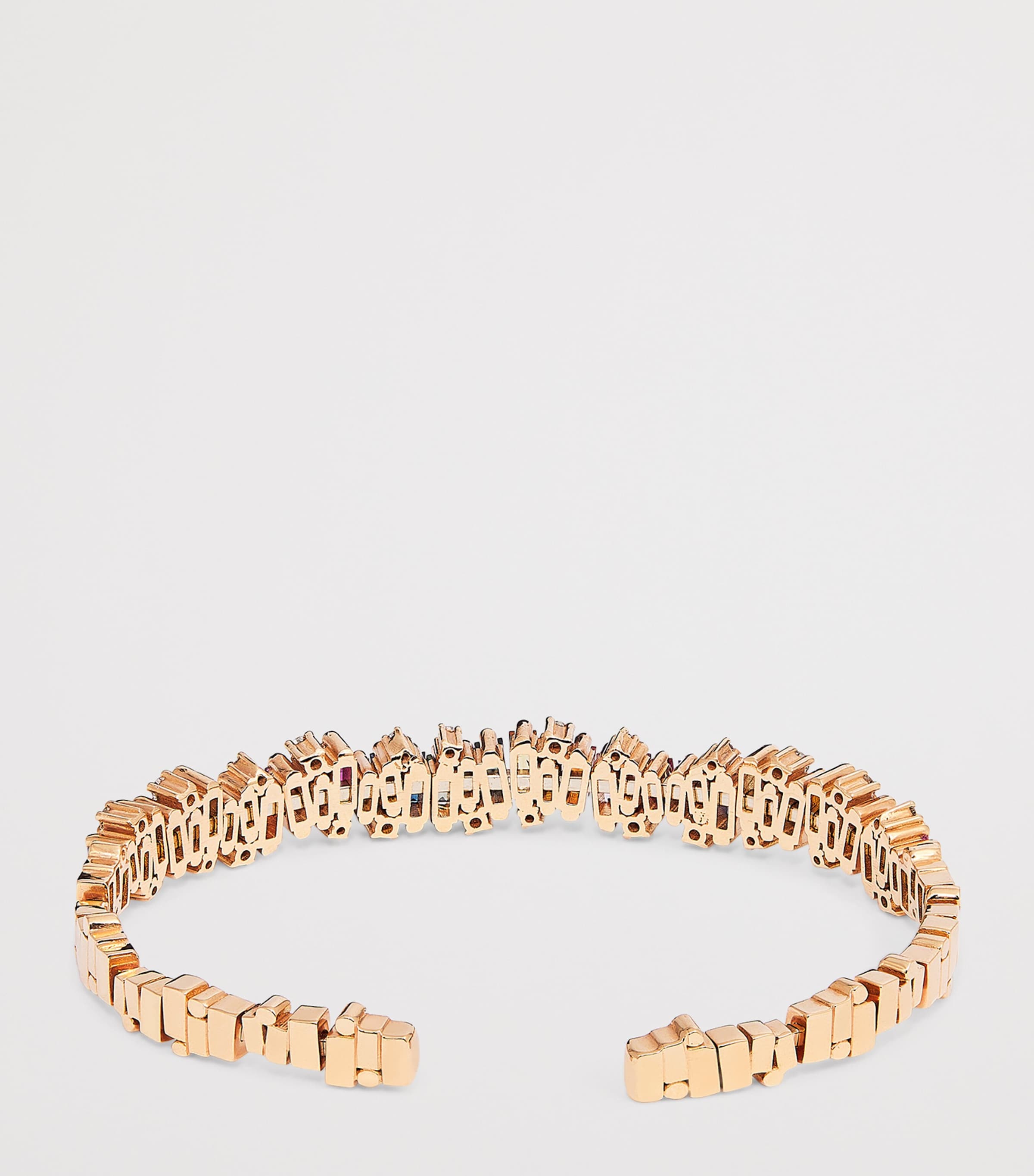 Suzanne Kalan Rose Gold, Diamond and Rainbow Sapphire Shimmer Audrey Bangle Rg/rs Image 3